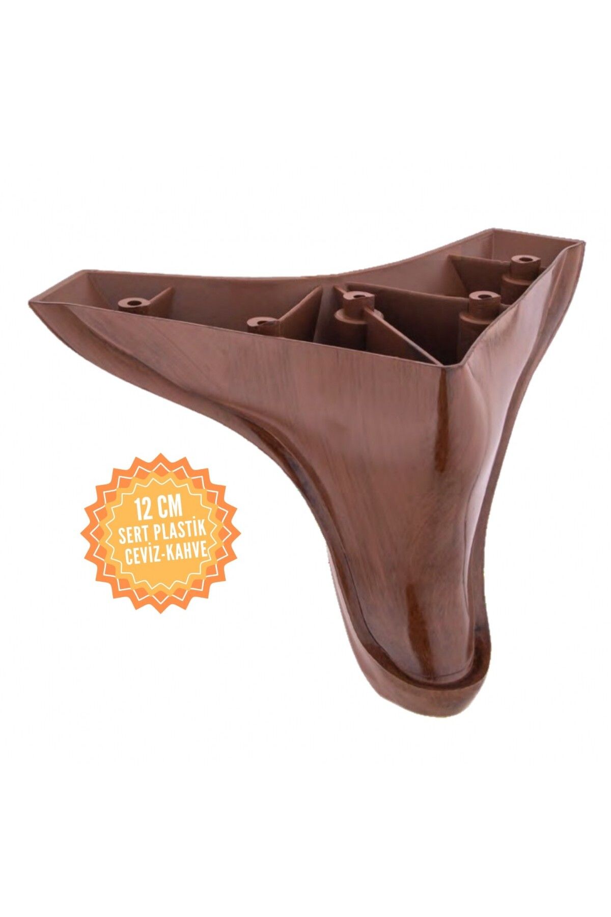 KOÇSAN Yunus Ceviz 12 Cm Plastik Mobilya Ayağı, Lüks Metal Mobilya Ayak, Koltuk, Dolap, Şifonyer Ayak