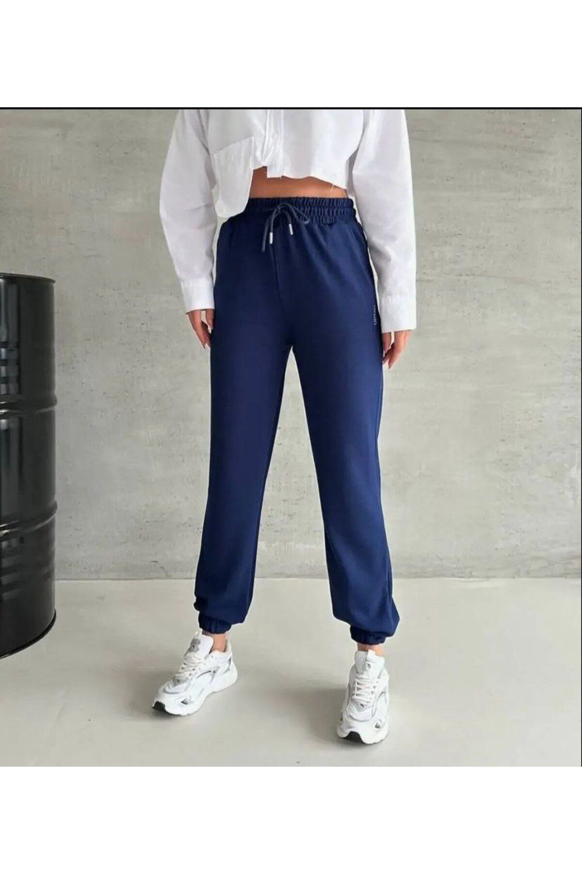 Mels Lacivert Modal Kumaş İpeksi Kırışmayan Jogger Eşofman Altı