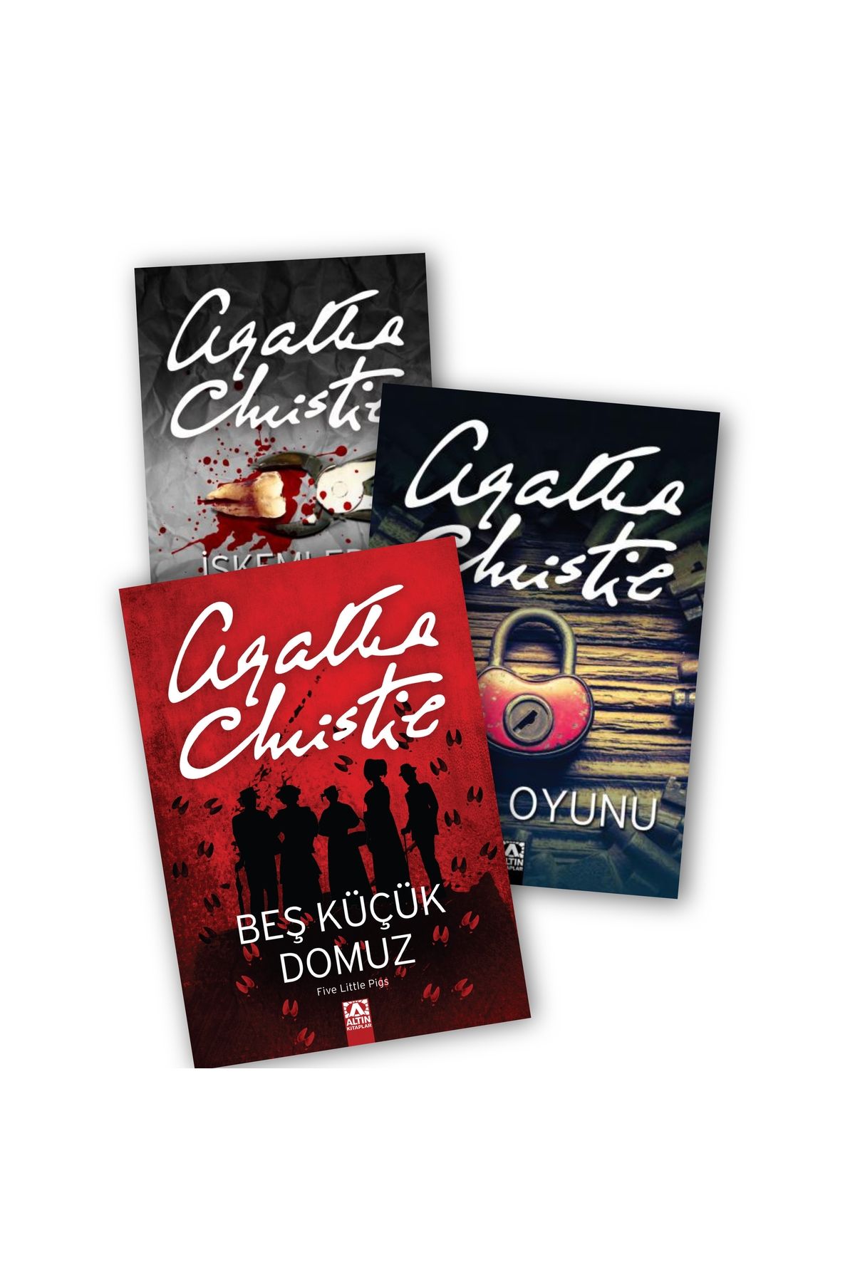 Altın Kitaplar Hercule Poirot 8. Üçleme İskemlede Beş Ceset - Ölüm Oyunu - Beş Küçük Domuz Agatha Christie