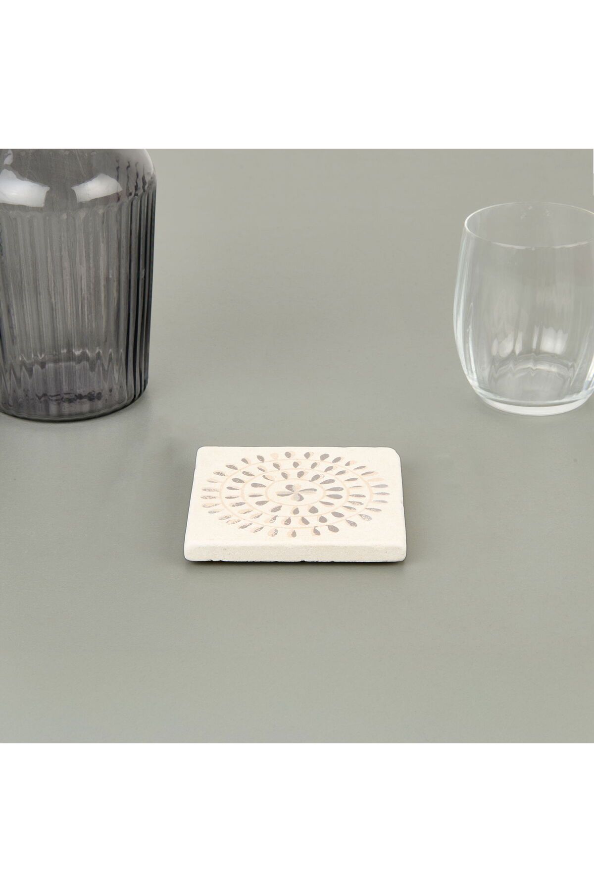 ASPARTAM Kitchen Butas Tekli Bardak Altlığı - Bej - 10 cm