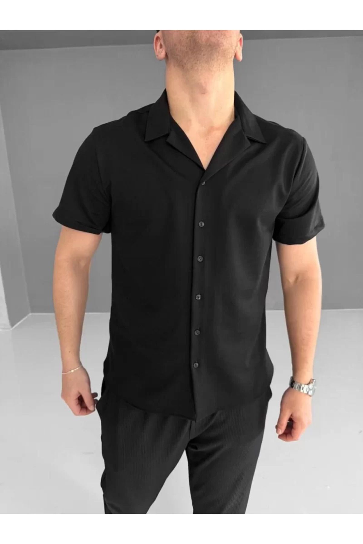 BBbutik İki İplik Düz Renk Kumaş Gömlek