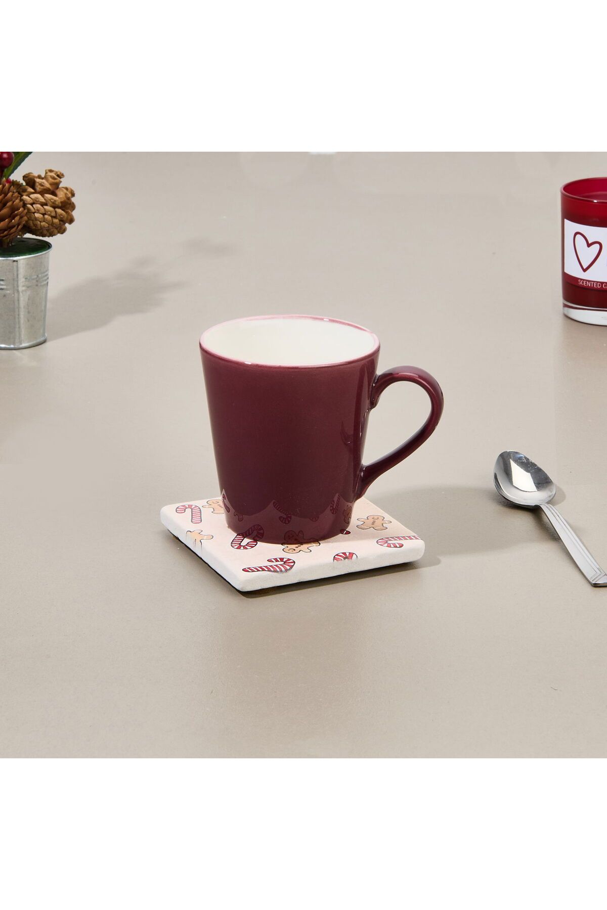 ASPARTAM Kitchen Kurabiye Adam Bardak Altlığı - Renkli - 10 cm