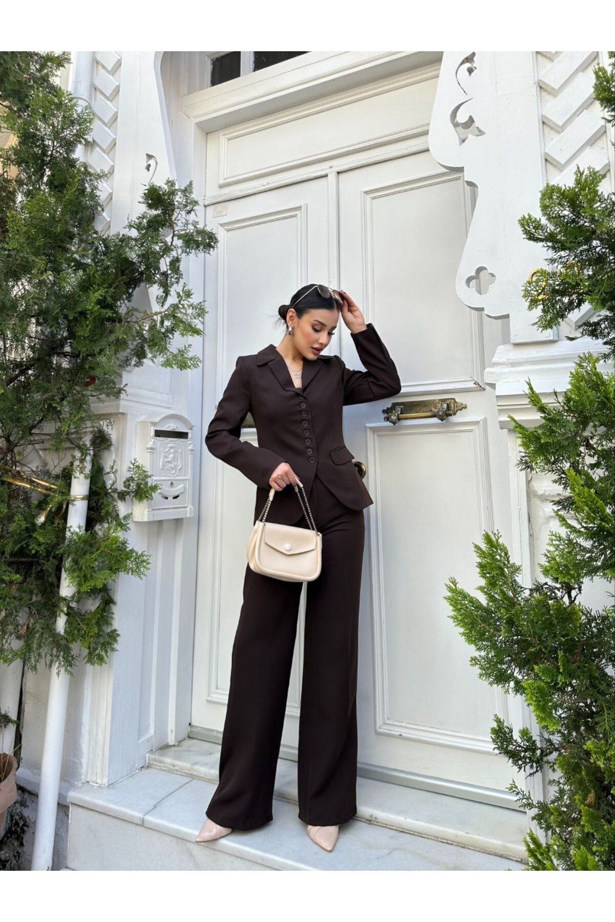 Castivo Fashion Klasik Yaka Düğme Detaylı 2’li Kadın Takım