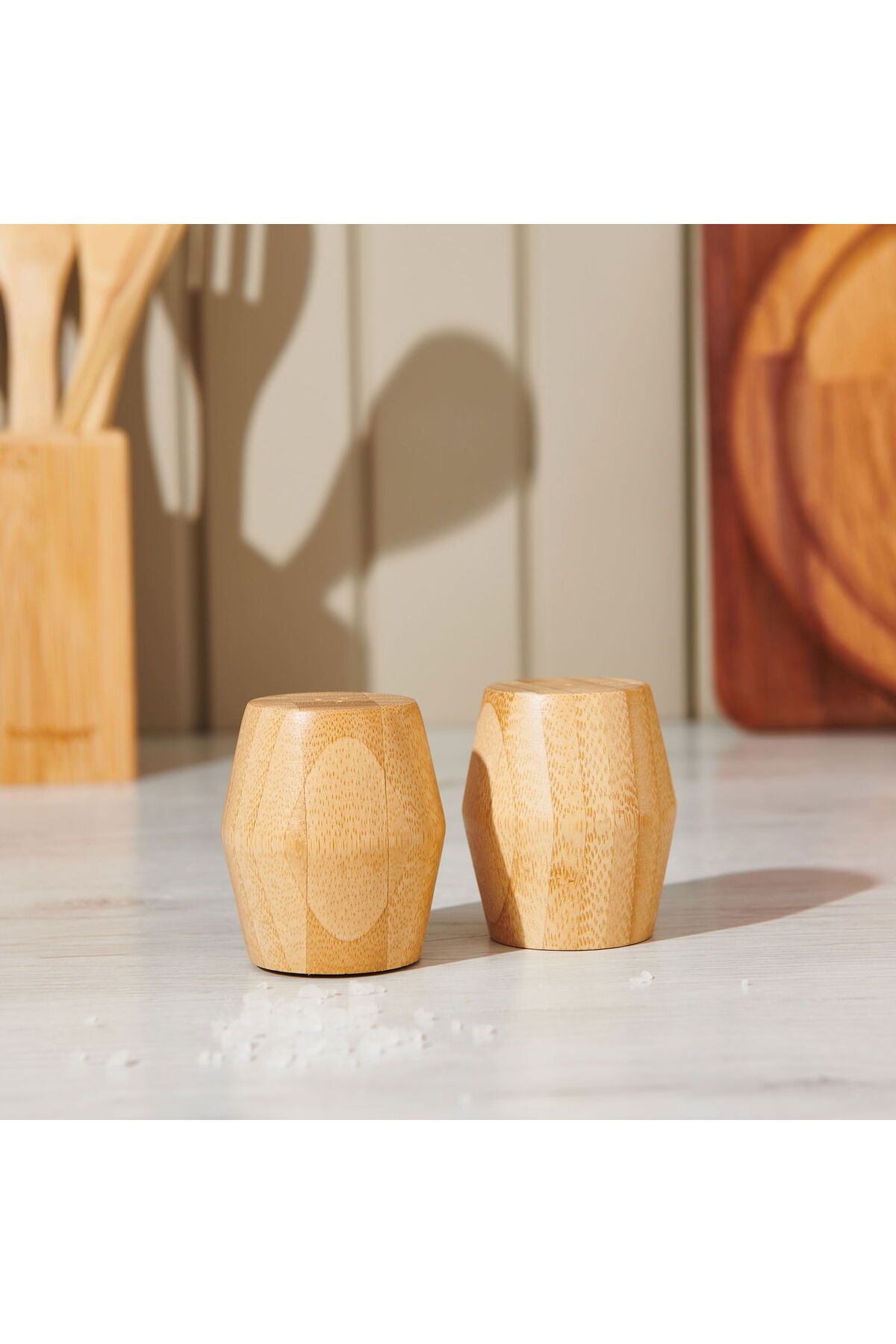 MATMEL Bambu Tuzluk Biberlik - Kahverengi - 8 cm