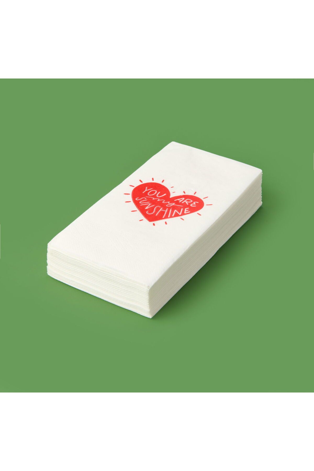 ASPARTAM 20'li Sushine Kalp Desen Peçete - Kırmızı / Beyaz - 16x8 cm