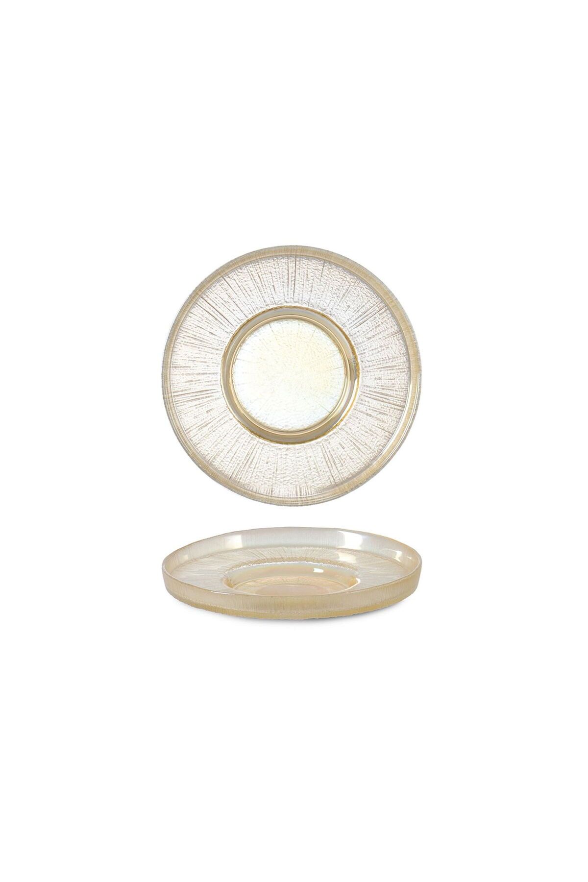 ASPARTAM İpekk 14304 Çizgili Bal Lüsterli Çay Tabağı - 12 cm