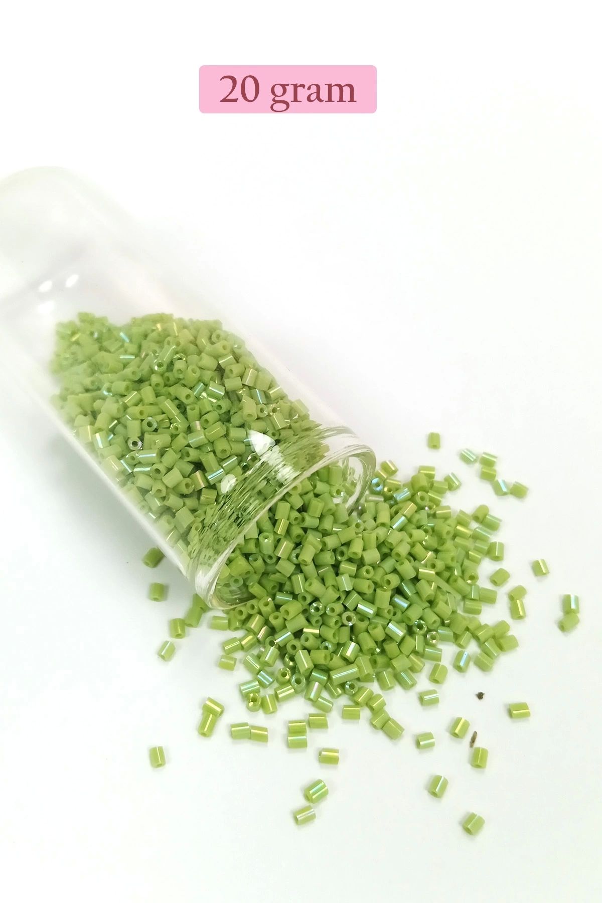 PRATİKOBA Kesme Cam Boncuk 2mm - 20 Gram - Yeşil -BNC325