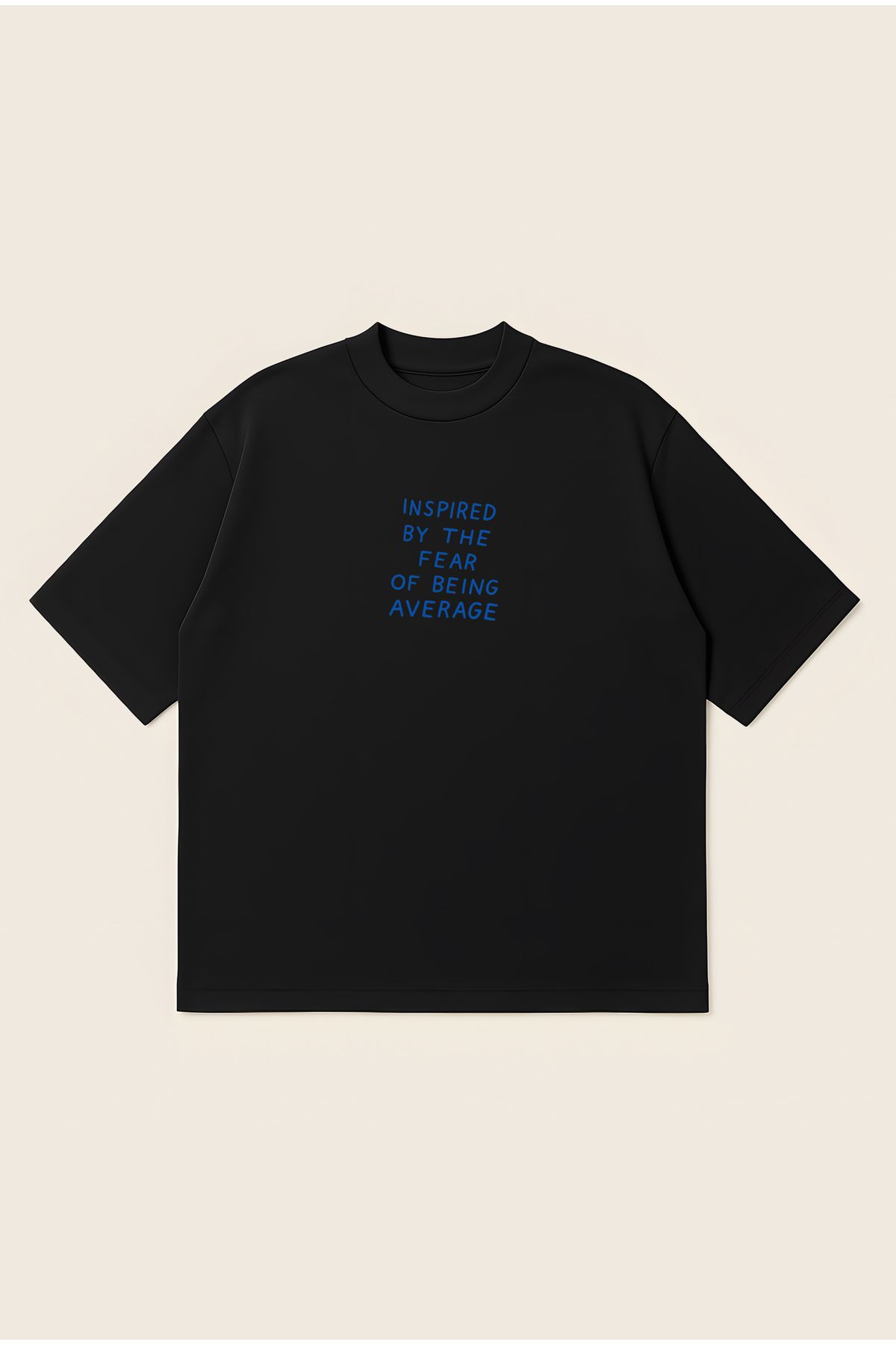 Moon Dancer Fear of Being Avarage Unisex Oversize Baskılı Boxy Fit Kalın Kumaşlı T-shirt