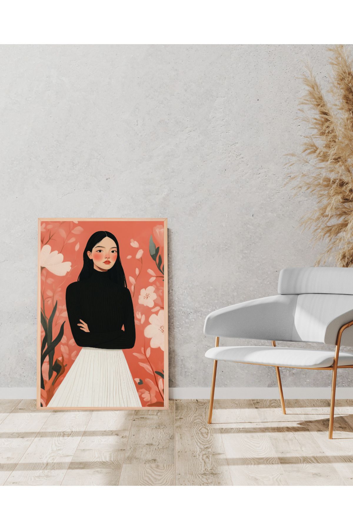 Tuba Decor Tek parça Ahşap Çerçeve Görünümlü MDF Tablo