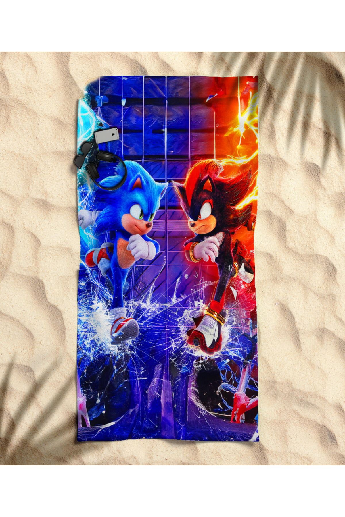 hediyechy Sonic Temalı Plaj Havlusu