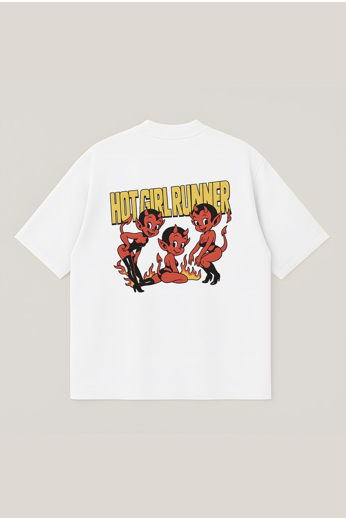 Moon Dancer Hot Girl Runner Unisex Oversize Baskılı Boxy Fit Kalın Kumaşlı T-shirt