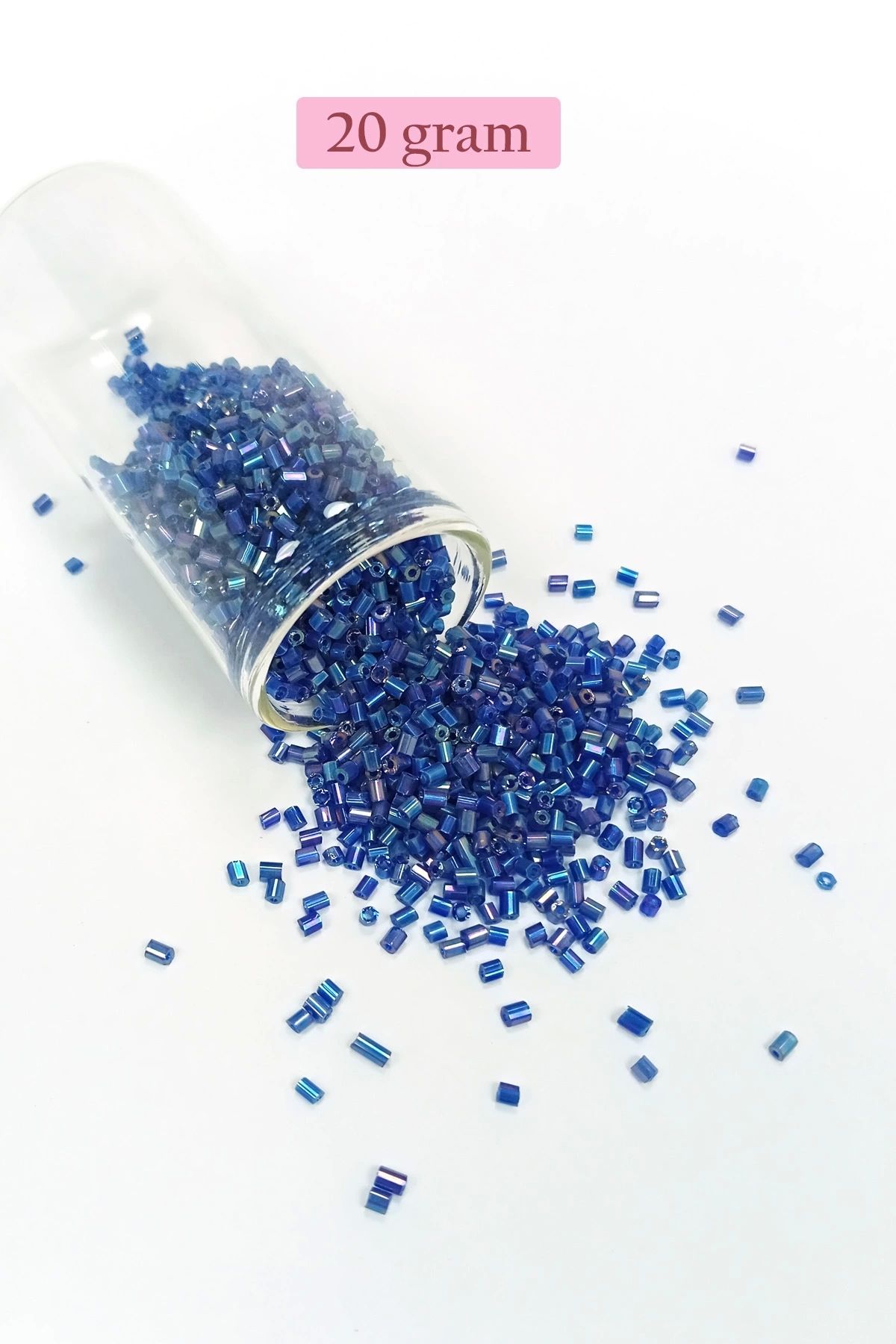 PRATİKOBA Kesme Cam Boncuk 2mm - 20 Gram - Koyu Mavi -BNC344