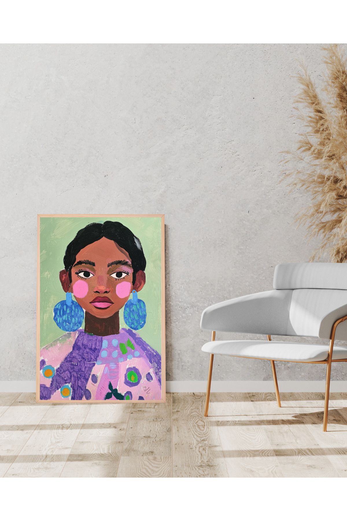 Tuba Decor Tek parça Ahşap Çerçeve Görünümlü MDF Tablo