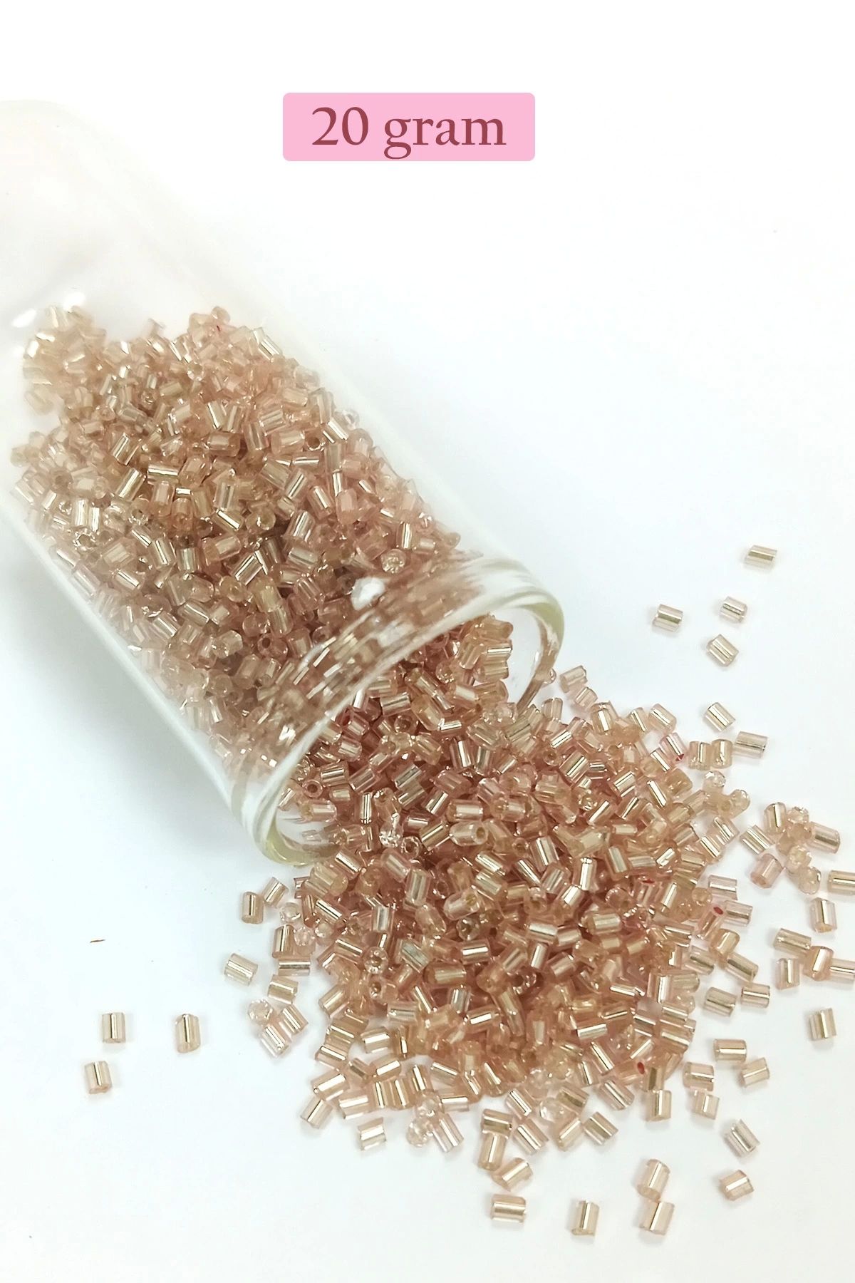 PRATİKOBA Kesme Cam Boncuk 2mm - 20 Gram - Açık Kahverengi -BNC331