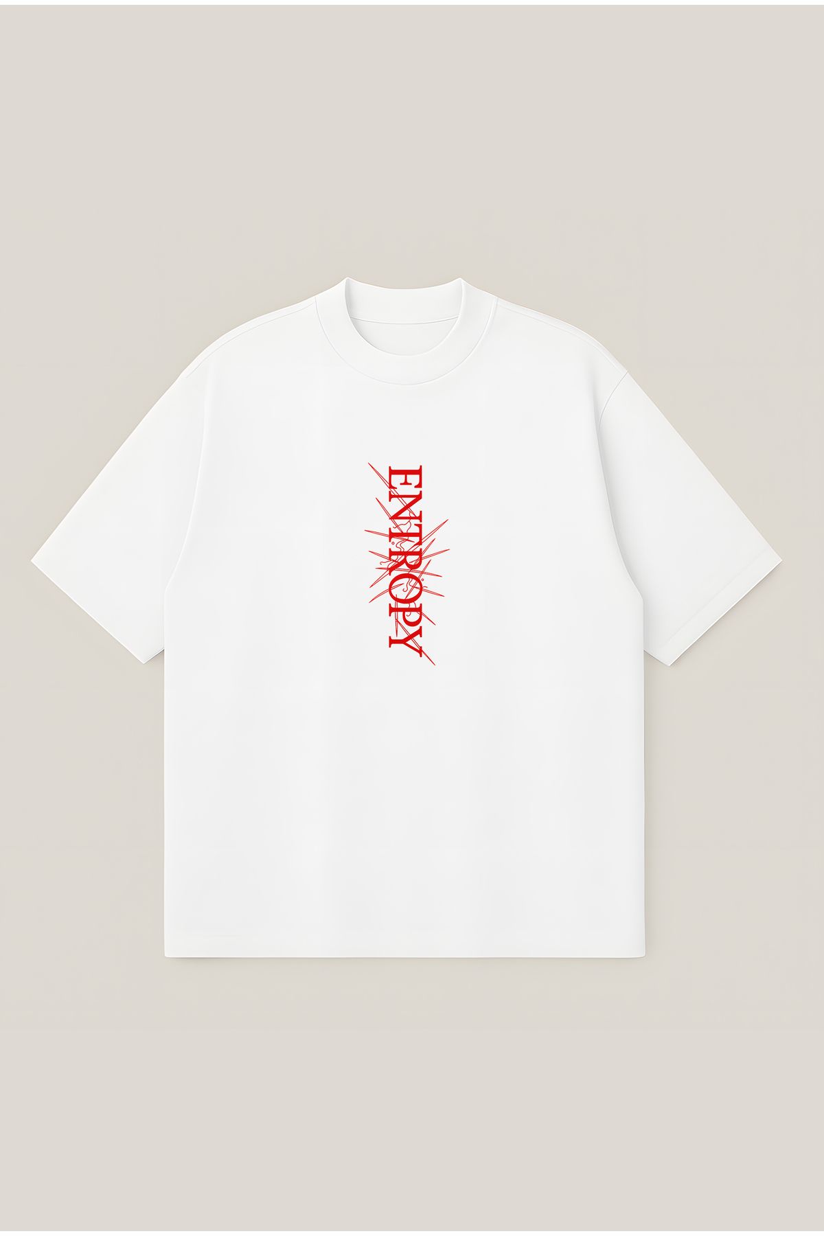 Moon Dancer Entropy Unisex Oversize Baskılı Boxy Fit Kalın Kumaşlı T-shirt
