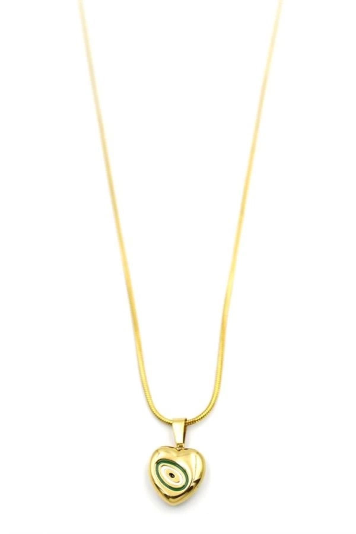 PRATİKOBA Kalp Kolye - 60 cm - Altın