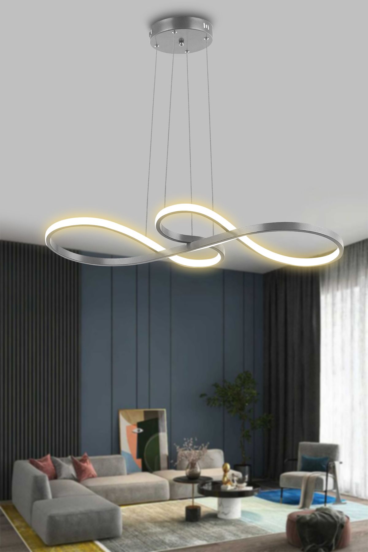 RSCOLLECTIONS Yol Modern Sarkıt Mutfak, Balkon Led Avize Kumandasız Krom