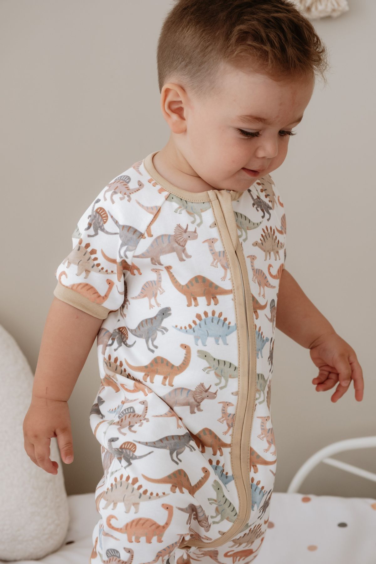 Lollie Baby&Kids 0.5 Tog Yazlık Bebek & Çocuk Uyku Tulumu, %100 Pamuk - Dinozorlar