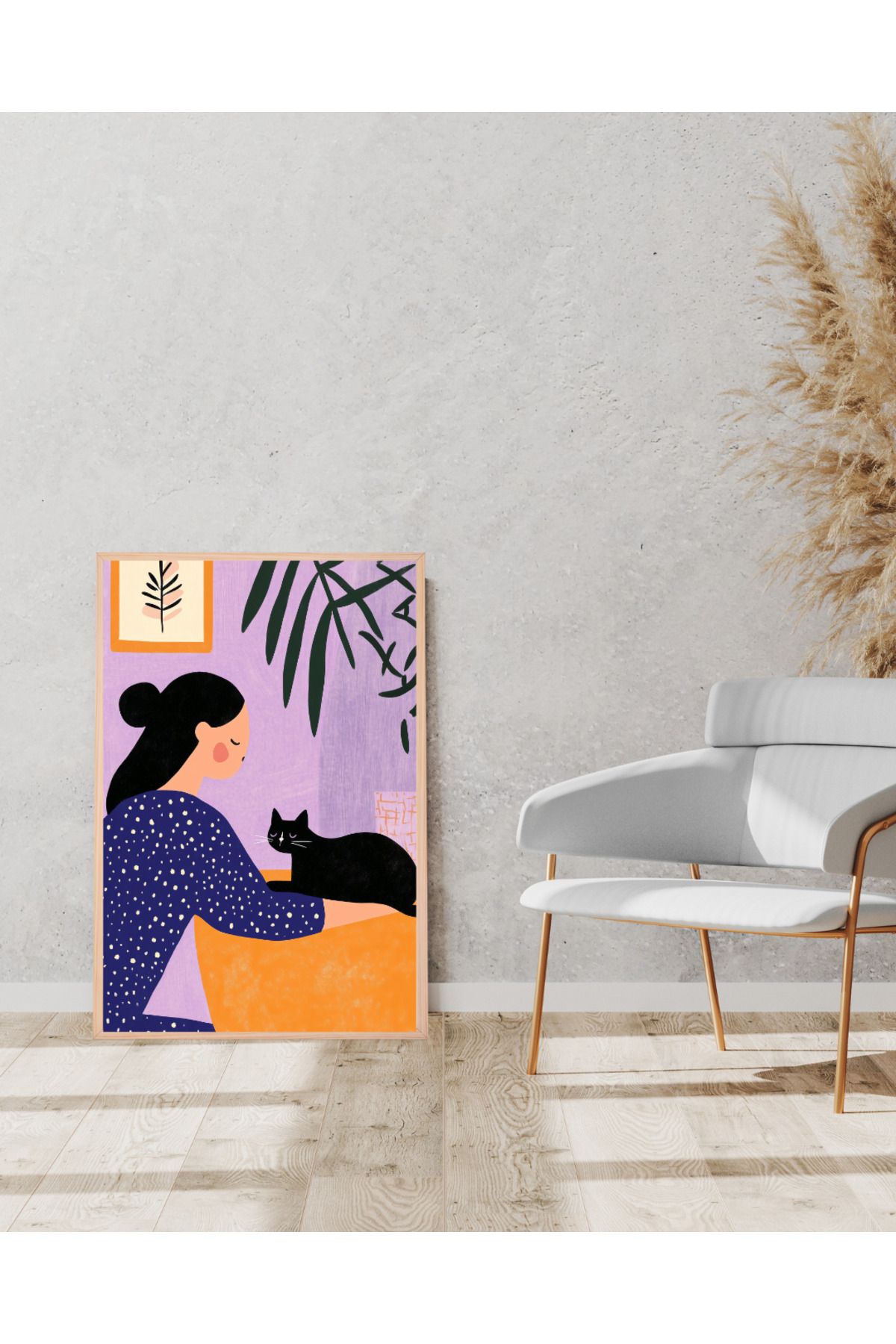 Tuba Decor Tek parça Ahşap Çerçeve Görünümlü MDF Tablo