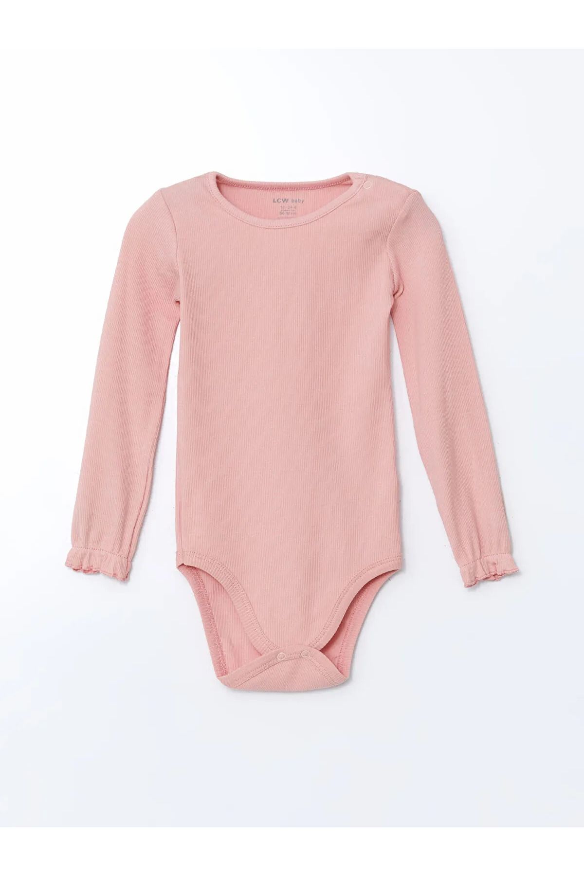 LC Waikiki Bisiklet Yaka Baskılı Kız Bebek Çıtçıtlı Bodysuit 3'lü