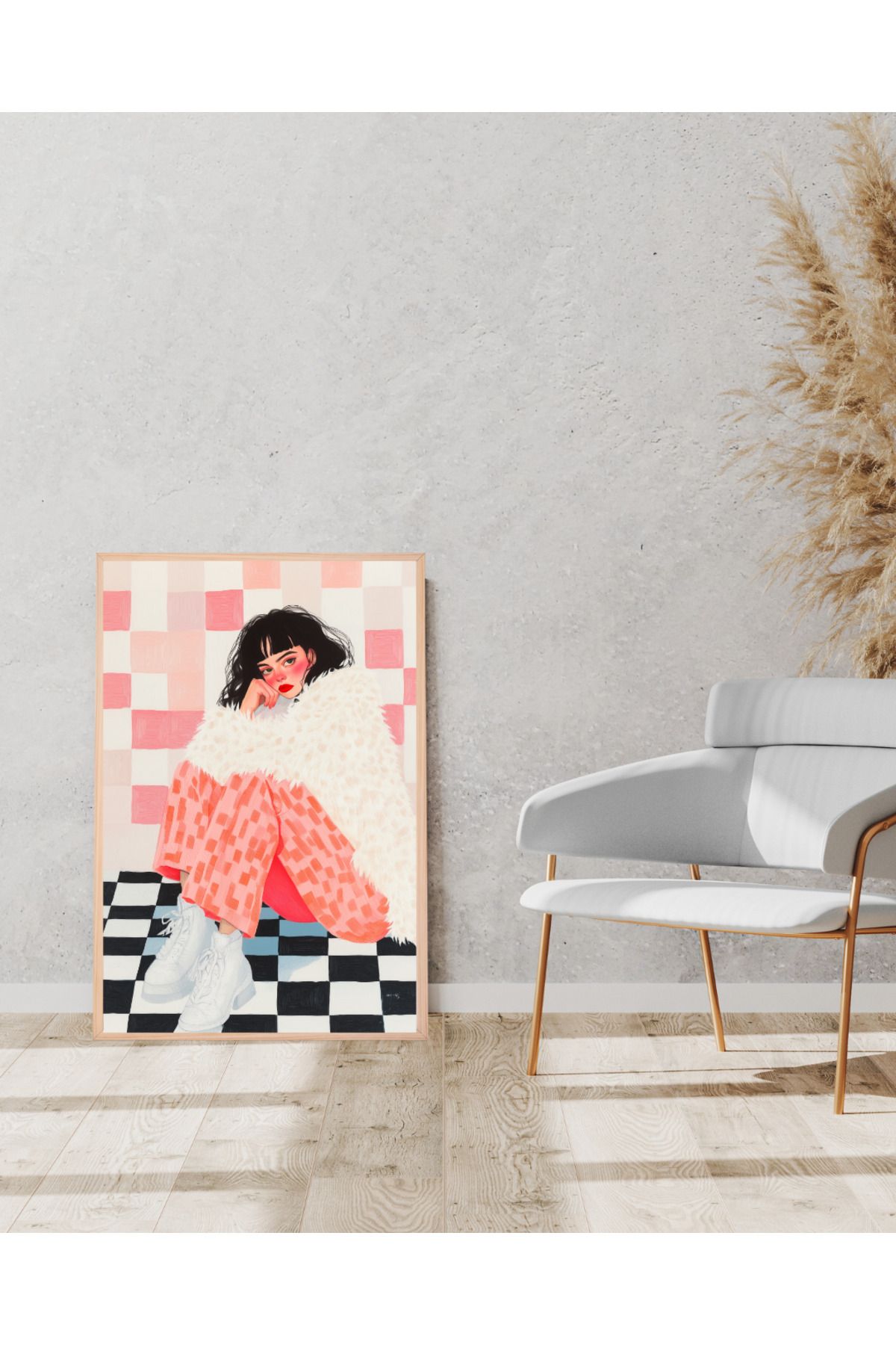 Tuba Decor Tek parça Ahşap Çerçeve Görünümlü MDF Tablo