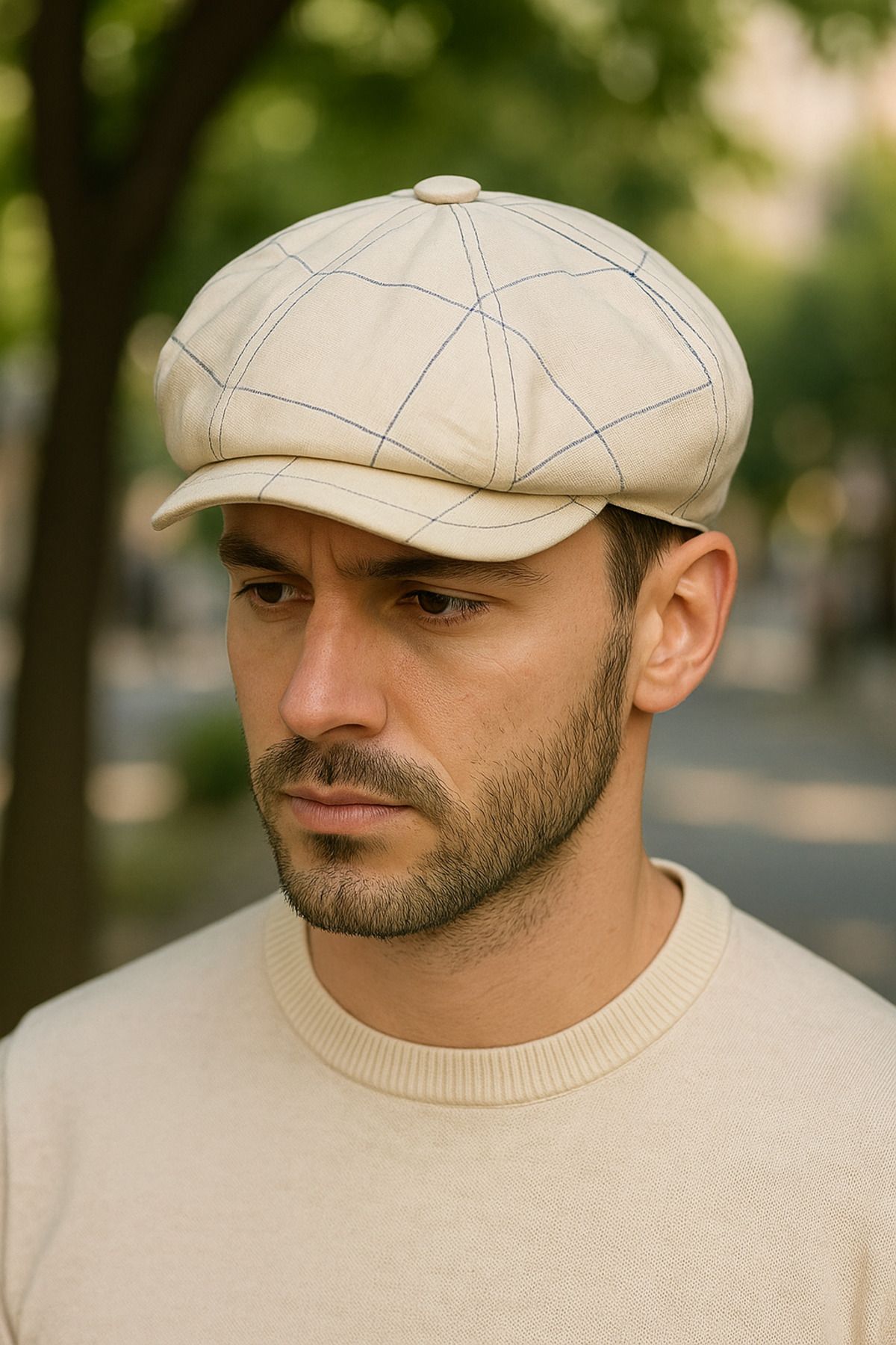 LAGRANZE Trend Kasket Ekoseli Erkek Şapka – Günlük & Retro