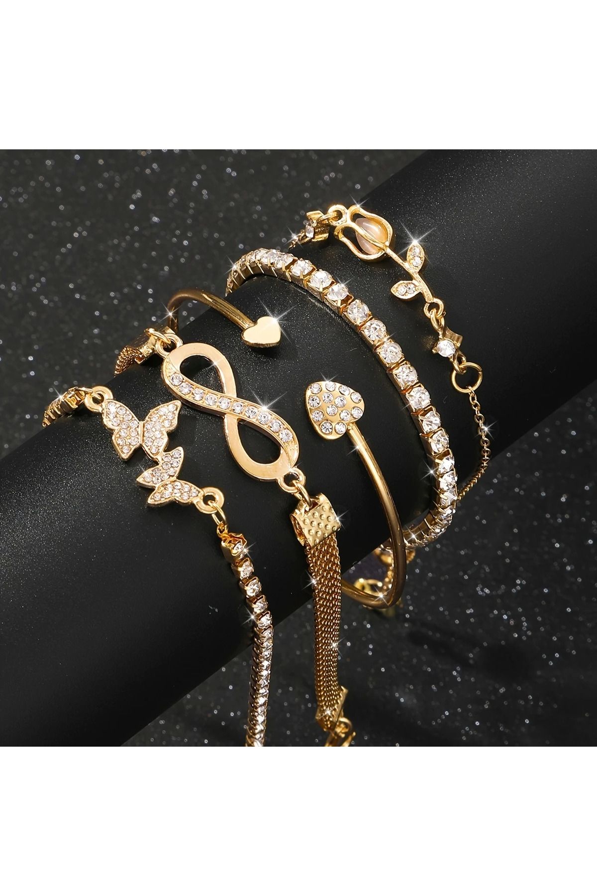 LAVİNYAMJEWELLERY ZARİF PARLAYAN ŞIK BİLEKLİK SETİ