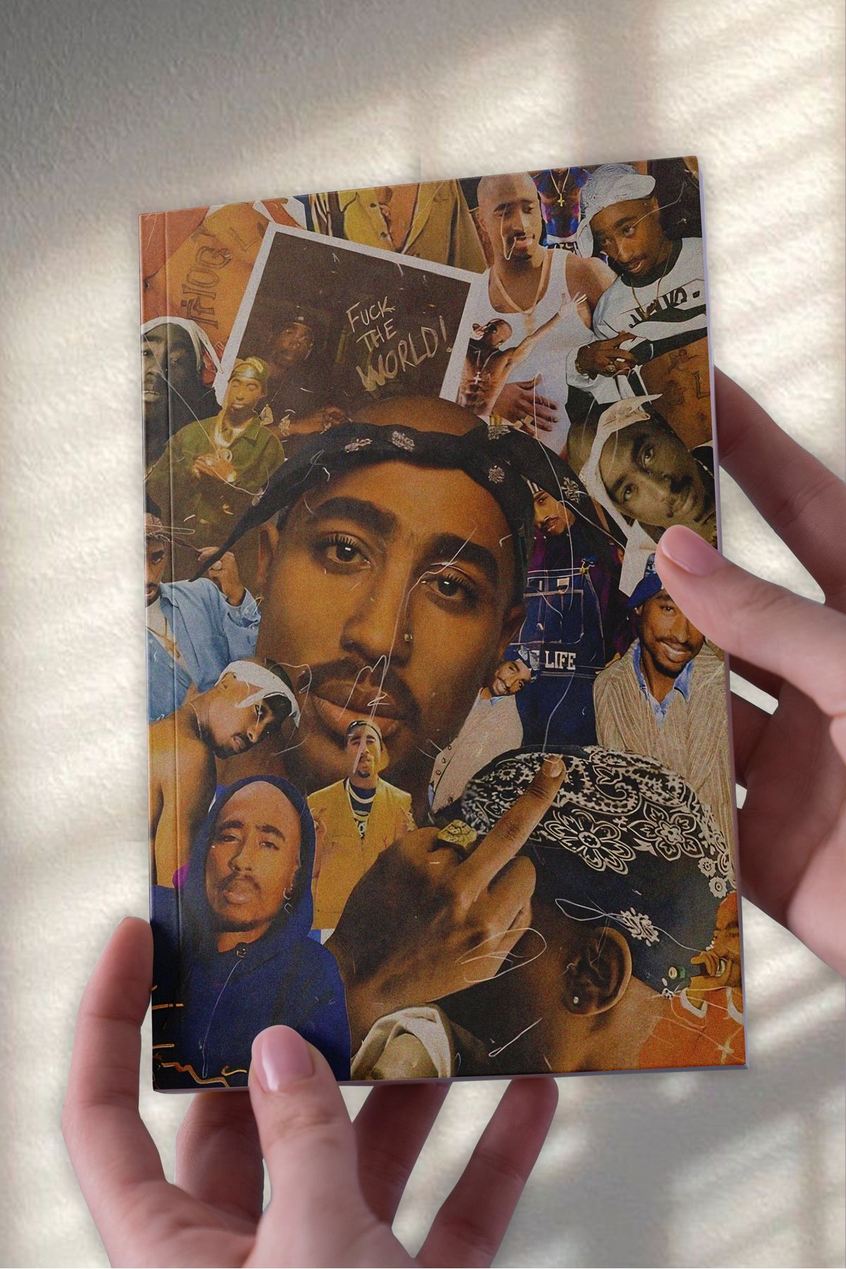 Ludios 2Pac Kolaj A5 Çizgisiz Günlük Hediyelik Defter (50 Sayfa)