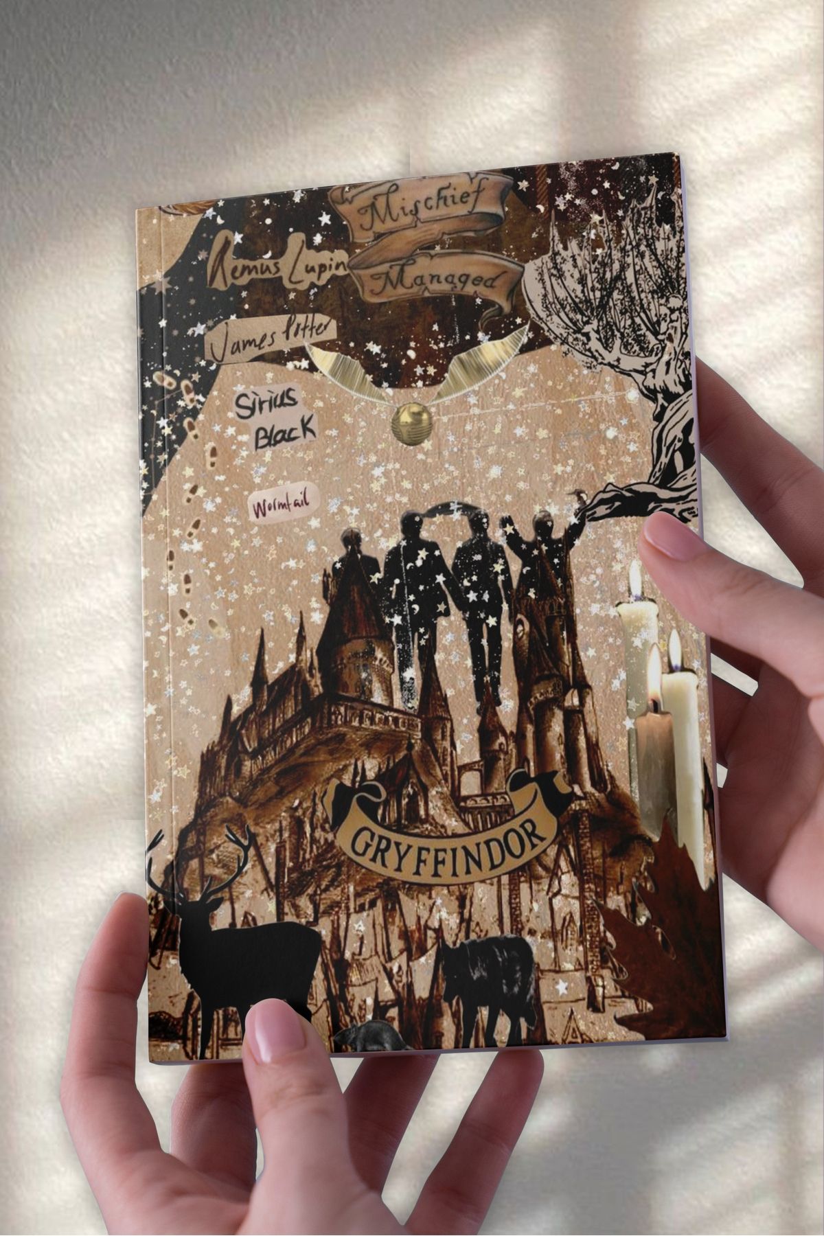 Ludios Yılbaşı Özel Hogwarts Kolaj A5 Çizgisiz Günlük Hediyelik Günlük Defter (50 Sayfa)