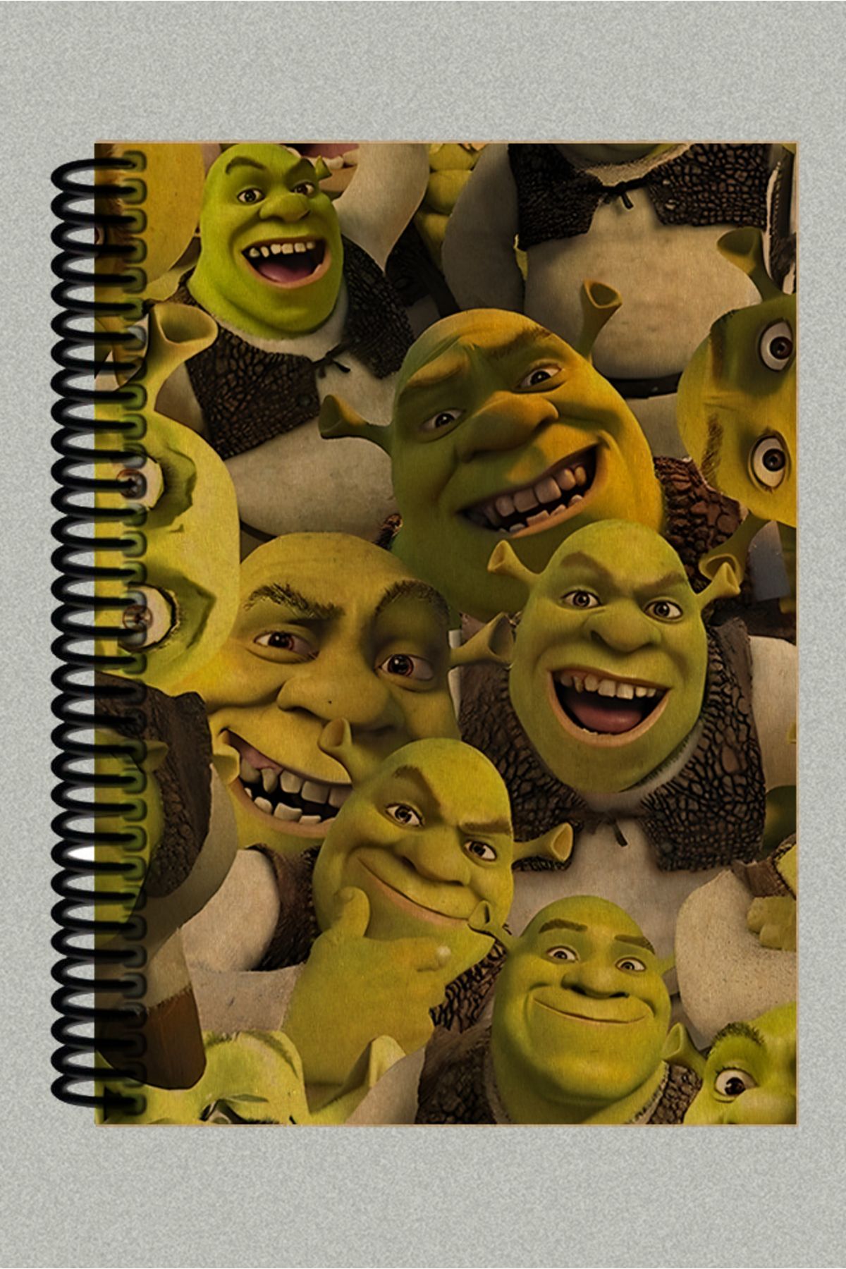 Ludios Shrek Kolaj Spiralli A5 Çizgisiz Kraft Kapaklı Defter (200 Sayfa)