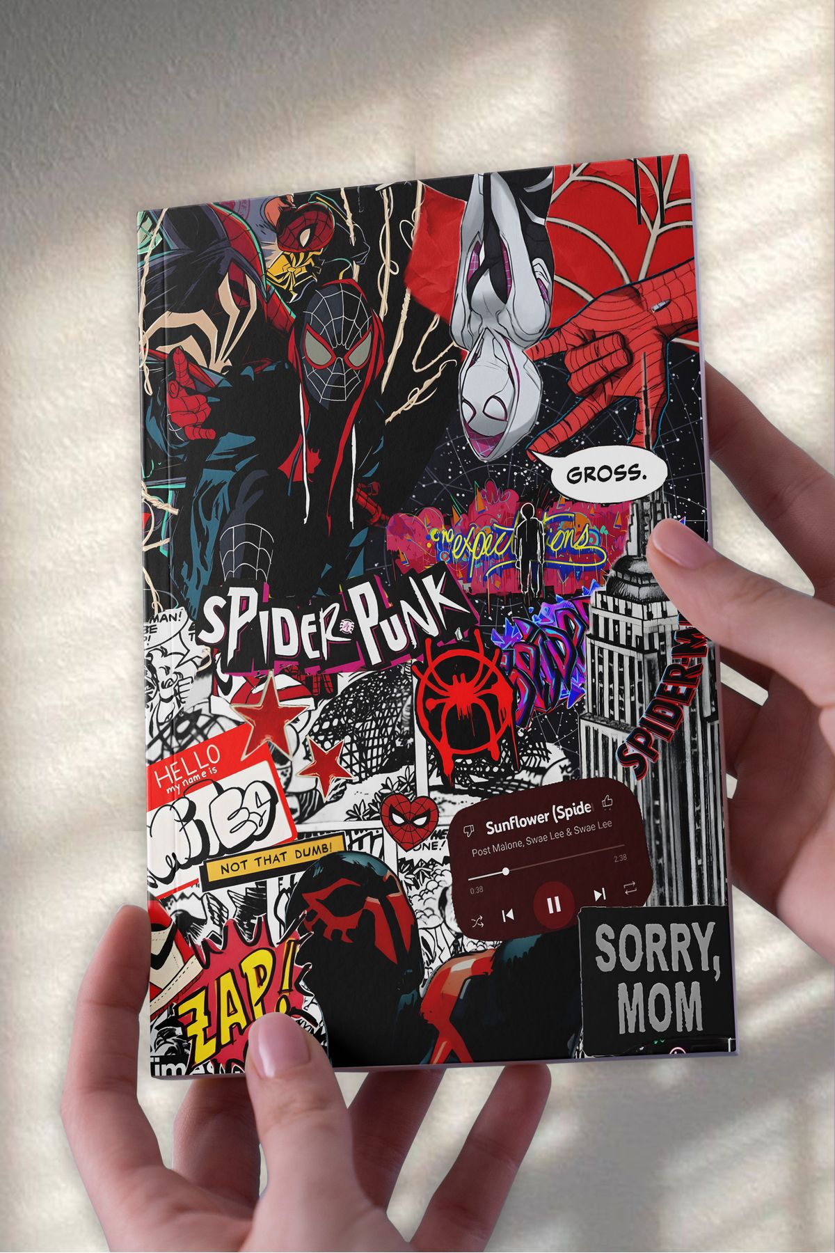 Ludios Spiderpunk Kolaj A5 Çizgisiz Günlük Hediyelik Günlük Defter (50 Sayfa)