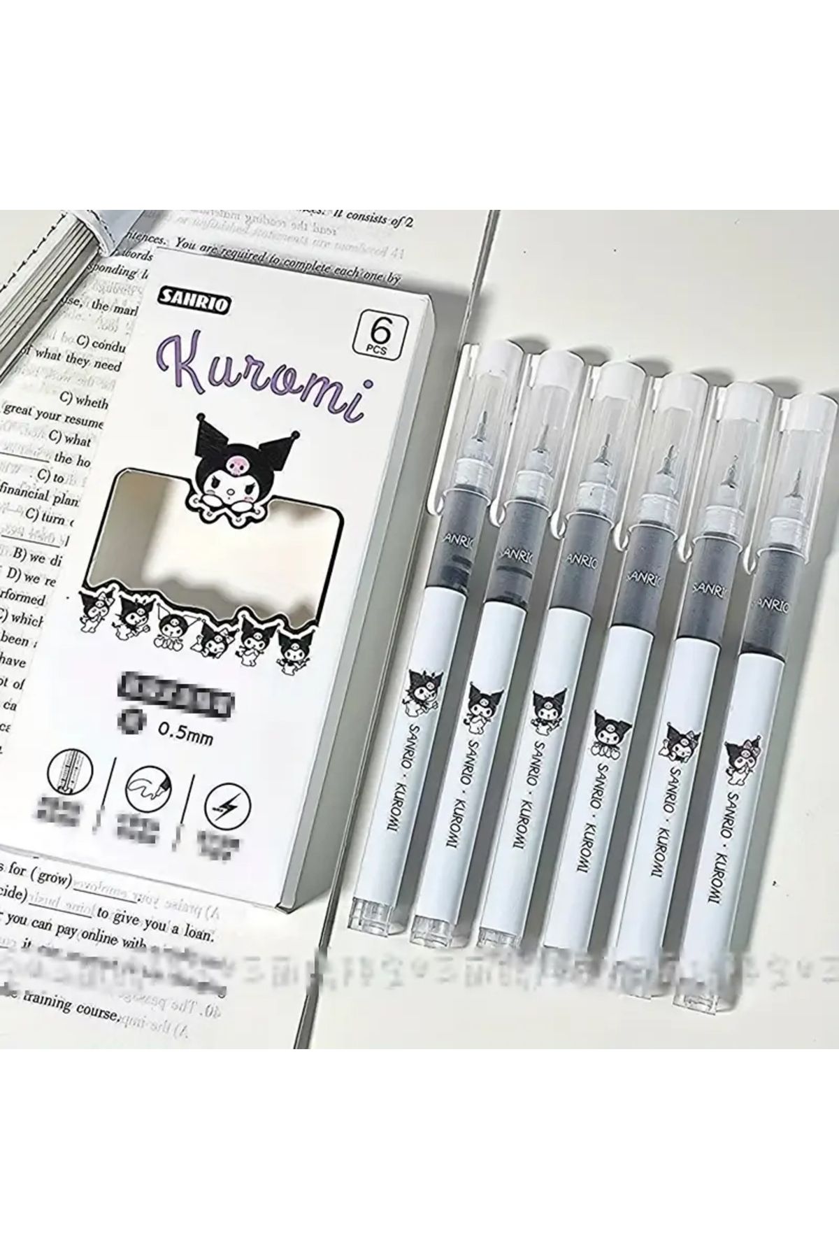 SANRIO 6 adet/takım, Kuromi, jel kalem,