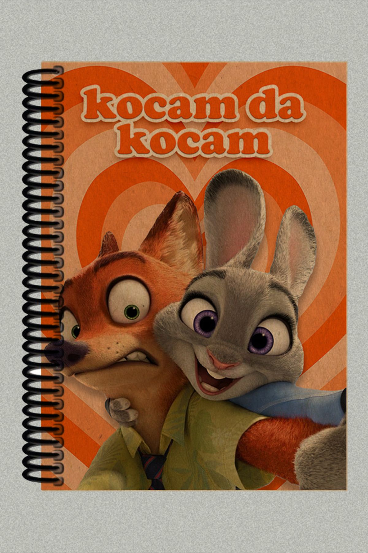 Ludios Zootropolis Kocam da Kocam Spiralli A5 Çizgisiz Kraft Kapaklı Defter (200 Sayfa)