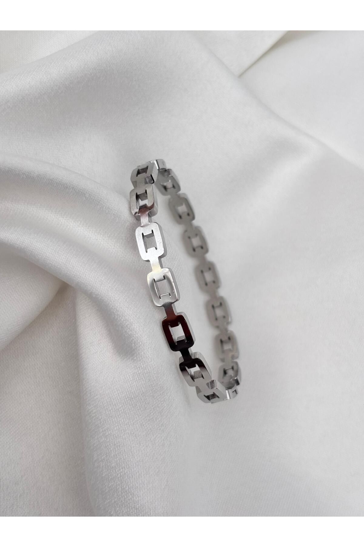 Bellamy Jewelry Geometrik Halka Bilezik - Silver