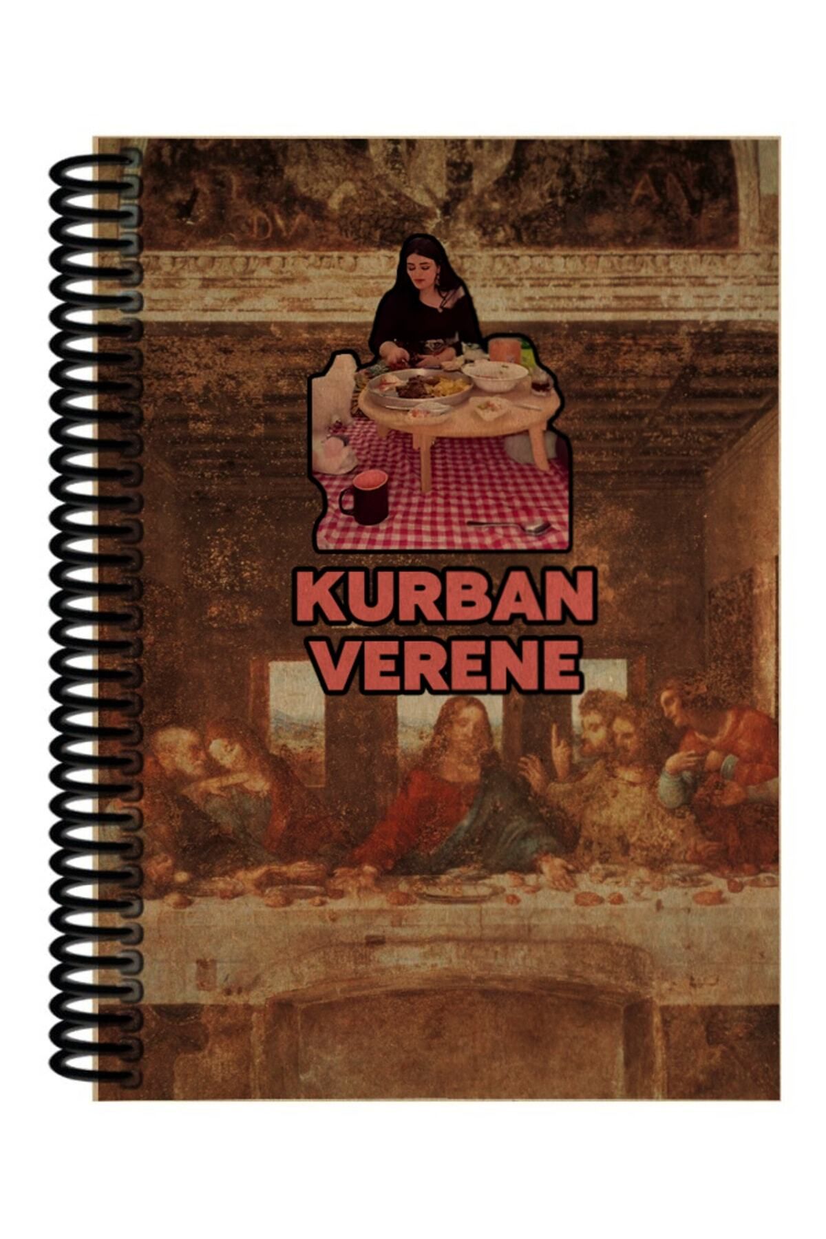 Ludios Kurban Verene Desenli Spiralli A5 Çizgisiz Defter (200 SAYFA)