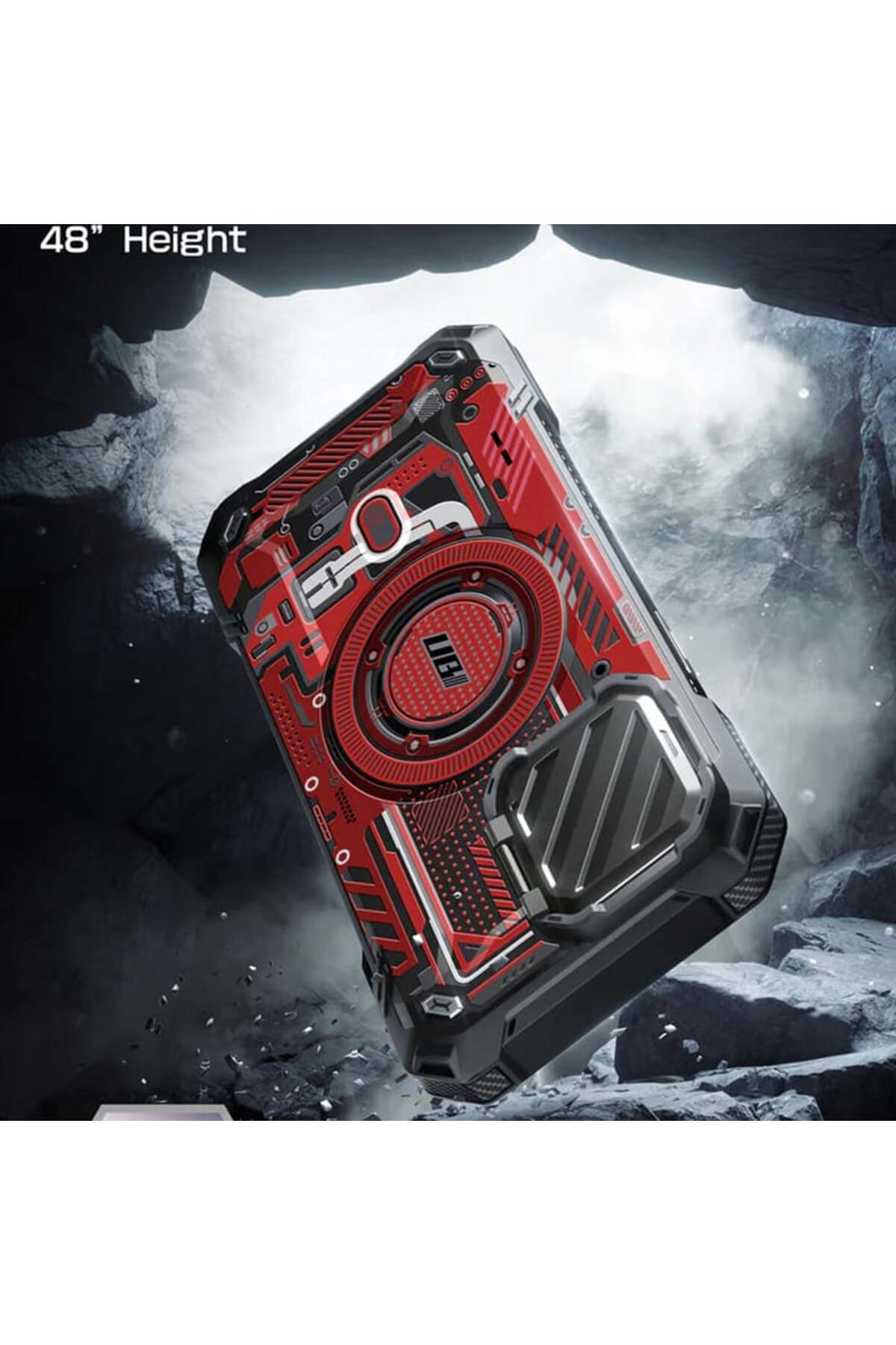 Supcase-IPhone 15 Pro Max Case - Supcase Unicorn Beetle XT MagSafe - Red Circuit 6
