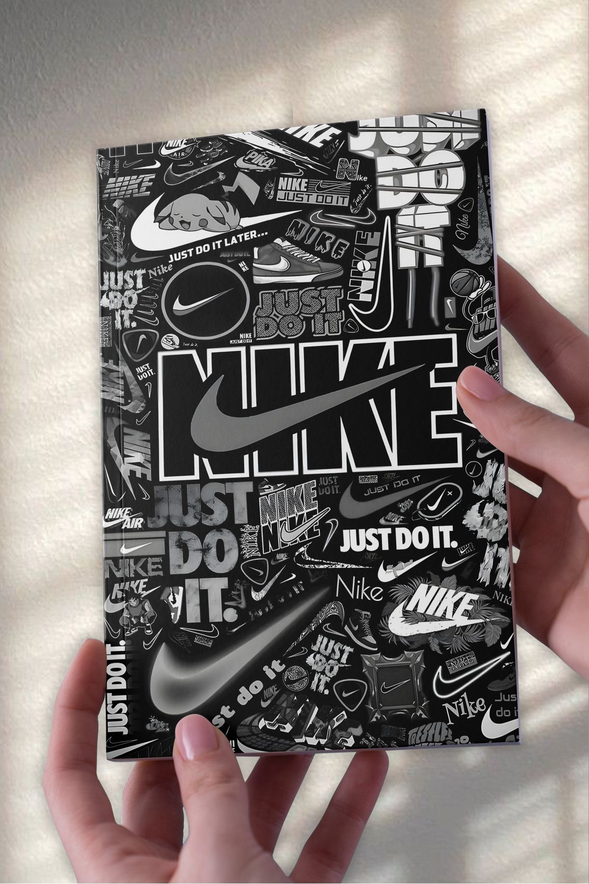 Ludios Siyah Niks Just Do It Kolaj A5 Çizgisiz Günlük Hediyelik Defter (50 Sayfa)