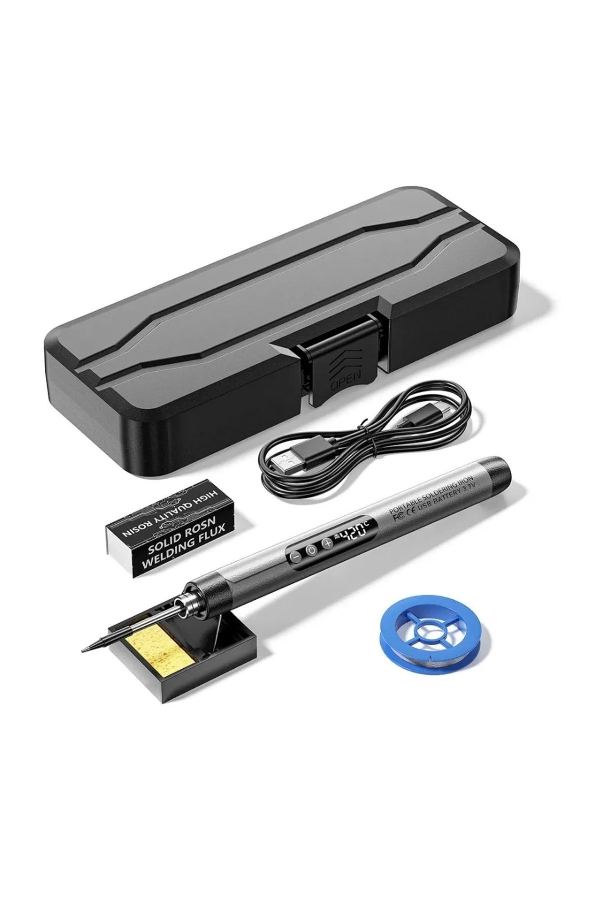 CNL USB 5V 8W Dijital Sıcaklık Ayarlı USB Kalem Havya Seti