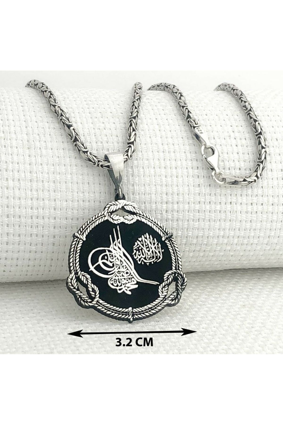 MODA925 925 Ayar Gümüş Osmanlı Tuğra Tasarımlı Kral Zincir Kolye