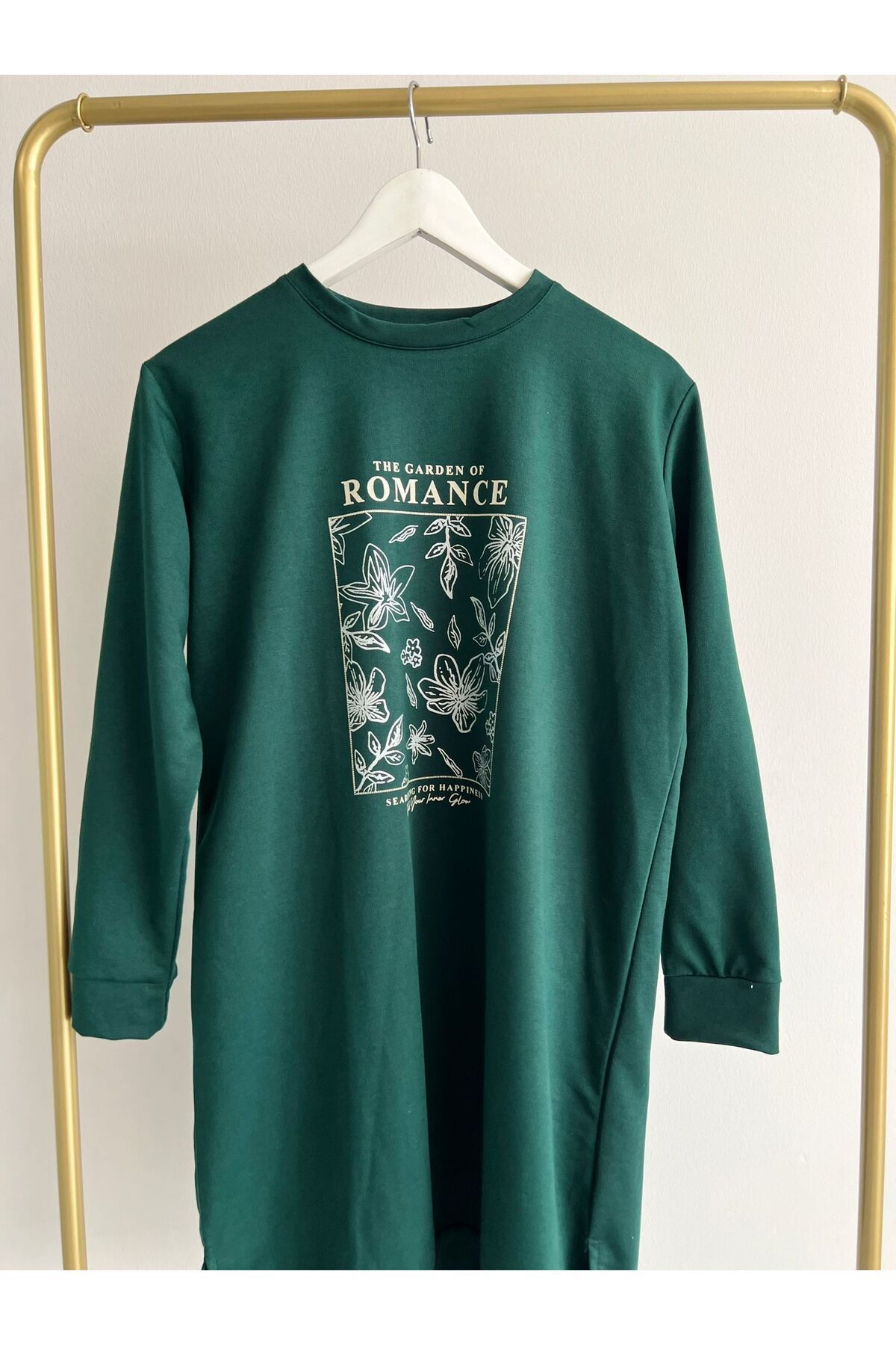 Kirazca Butik Moda Neva Kadın Bisiklet Yaka Tesettür Tunik Sweatshirt