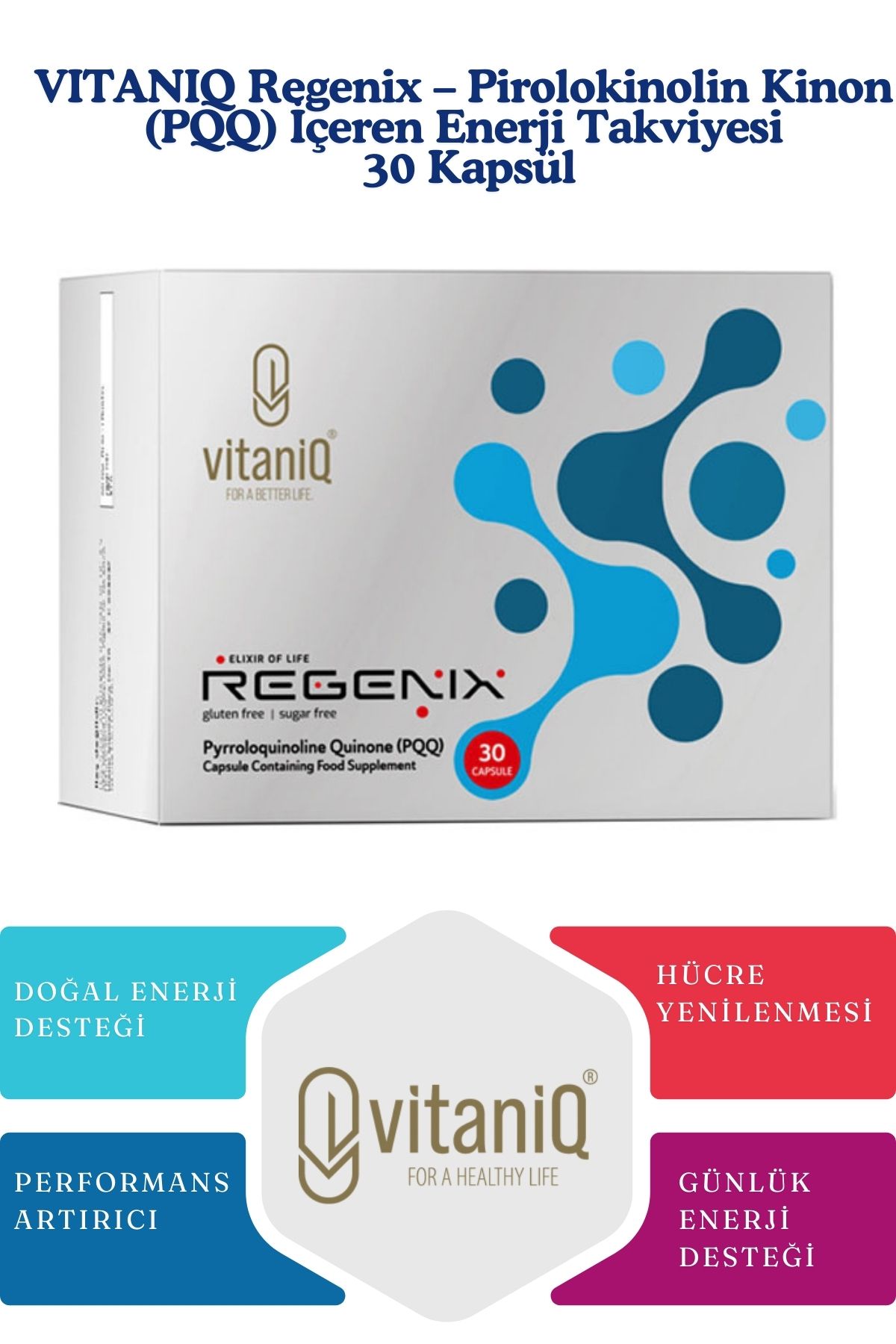VITANIQ-Regenix 30 Capsules – Supports Mental Performance, Energy Metabolism and Cellular Renewal 1
