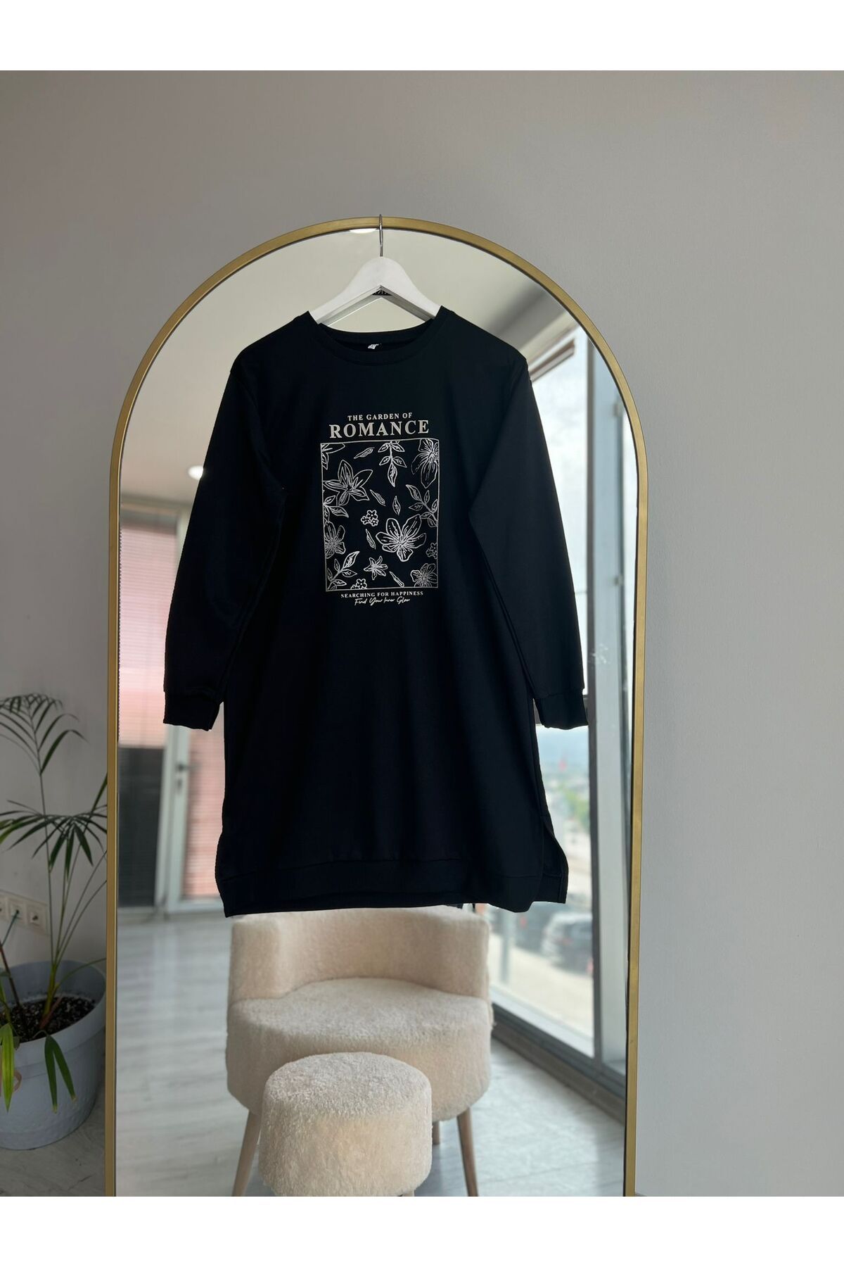 Kirazca Butik Moda Neva Kadın Bisiklet Yaka Tesettür Tunik Sweatshirt