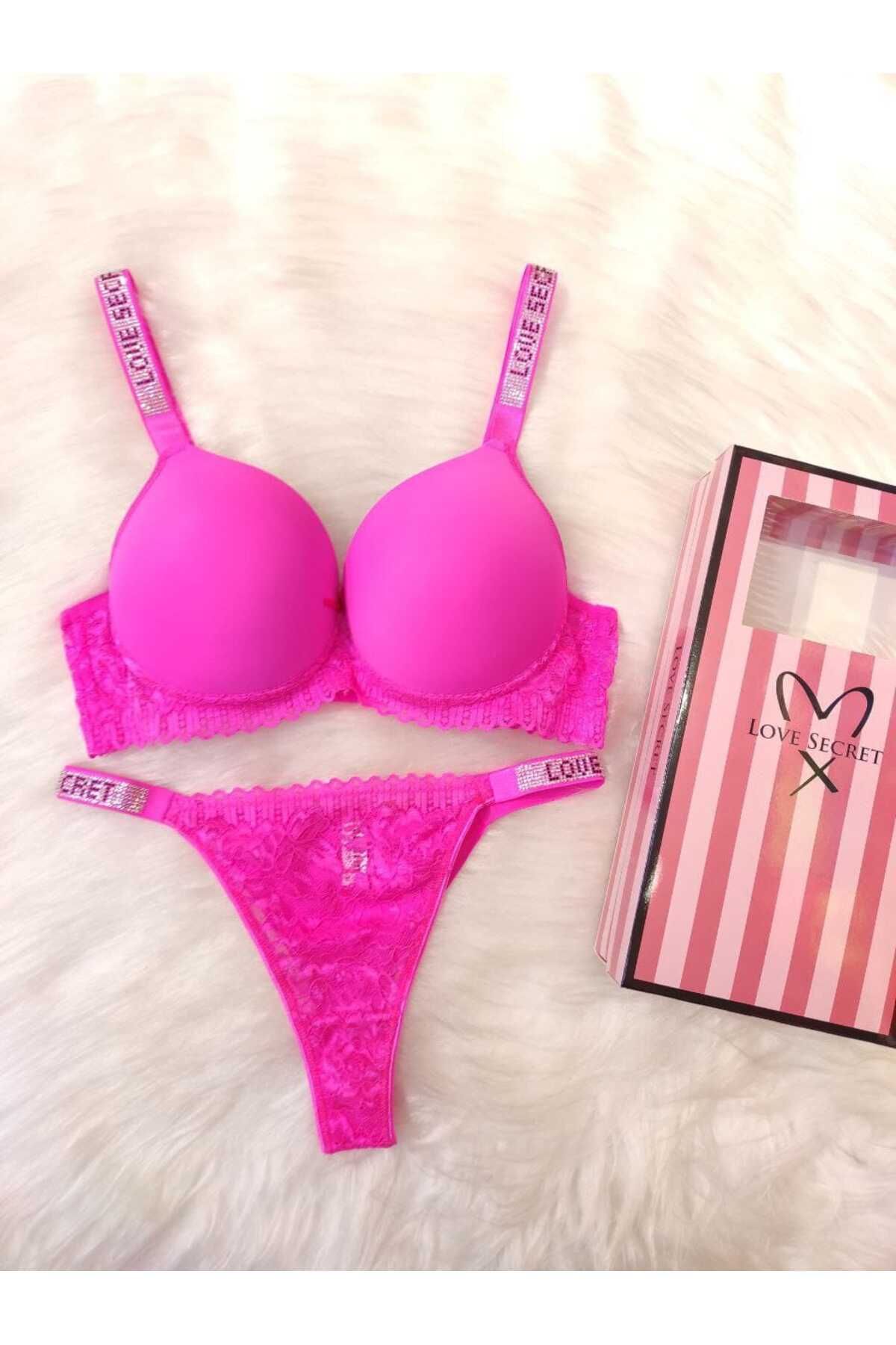 GMDPstore Neon Renkli Dolgulu B Kap Sütyen-Külot Takımı