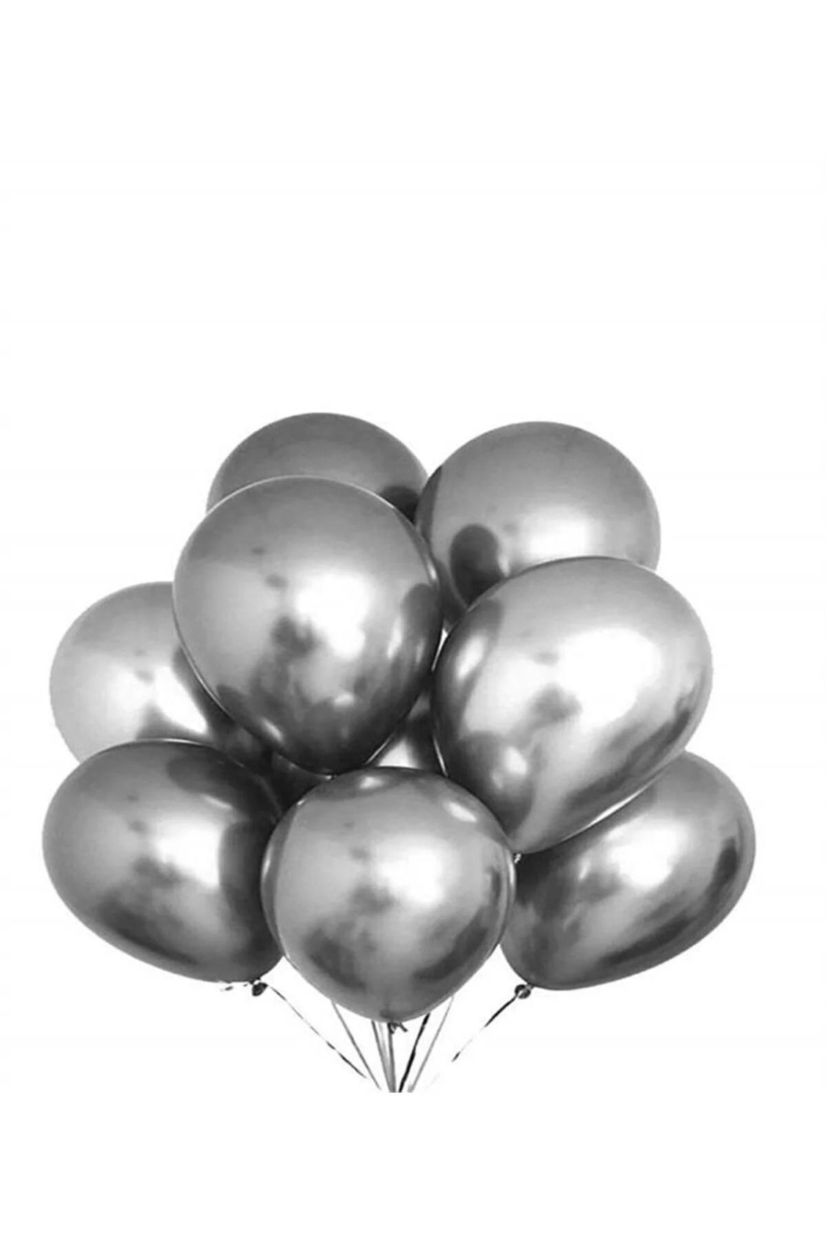 booddie Krom Aynalı Balon Gümüş Renk Doğum günü etkinlik parti malzemleri süsleme gri 50 adet