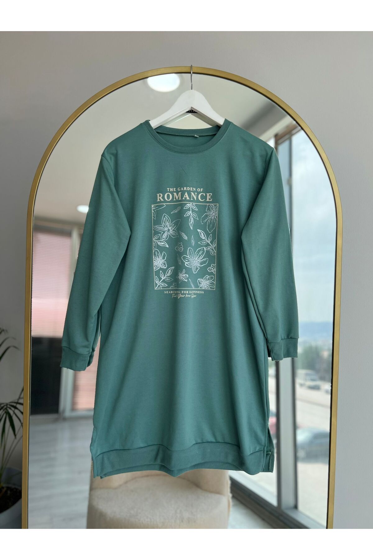 Kirazca Butik Moda Neva Kadın Bisiklet Yaka Tesettür Tunik Sweatshirt