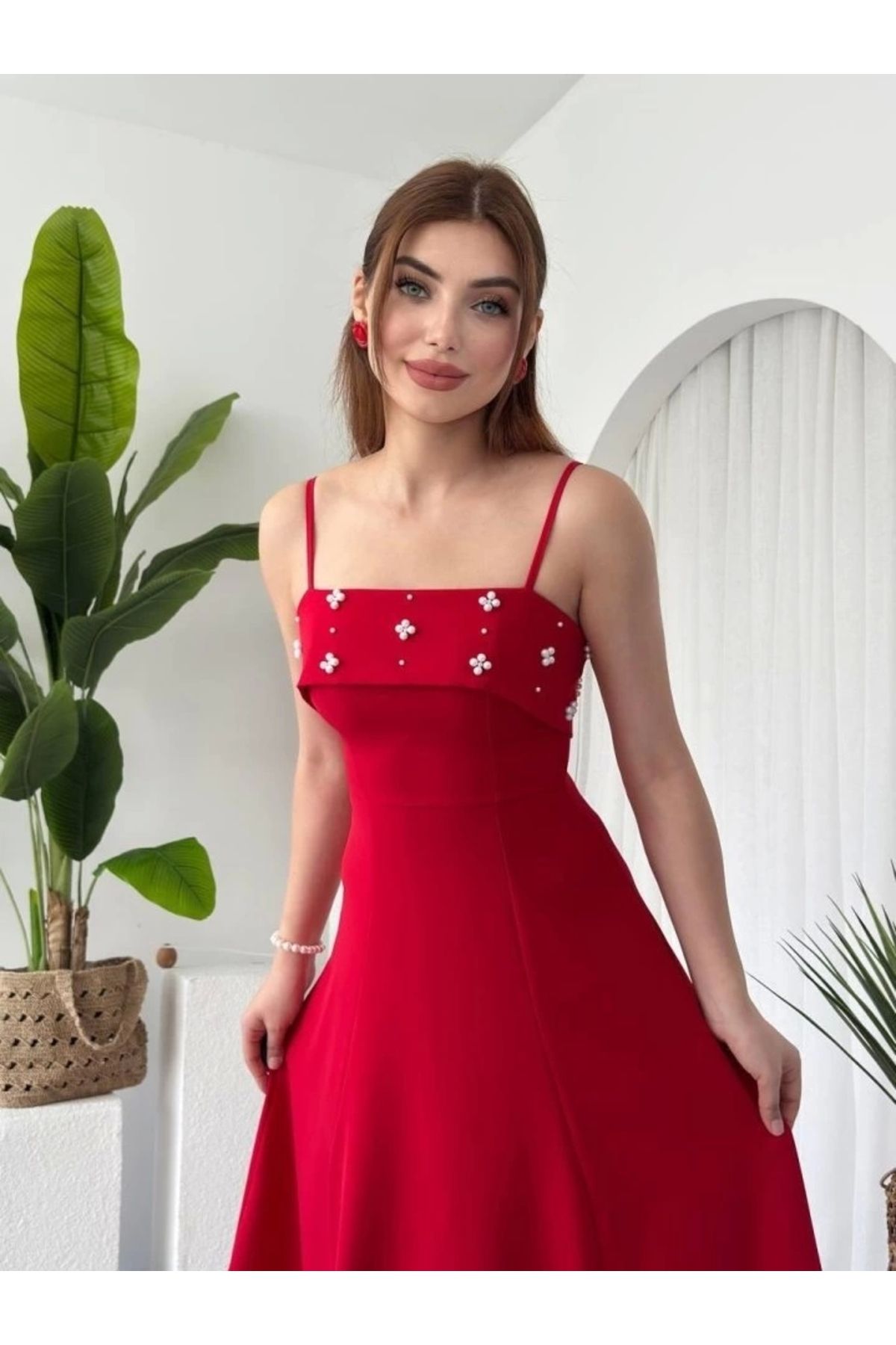 Butik Acco Taş Detaylı Elbise