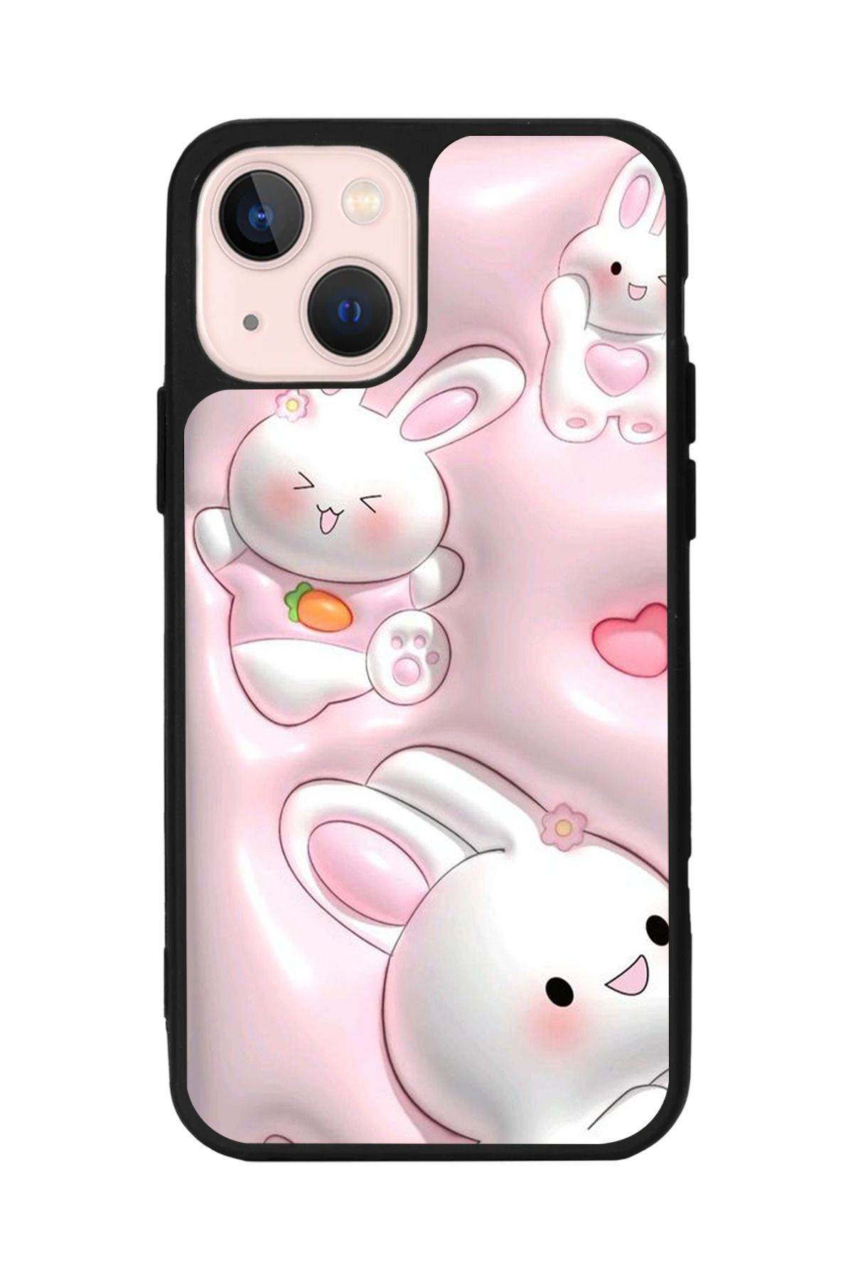 Aksel Kılıf Apple iPhone 14 Plus Uyumlu Baskılı, Mat Siyah,Yumuşak Silikon,Koruyucu,Şok Emici Kapak,Kılıf