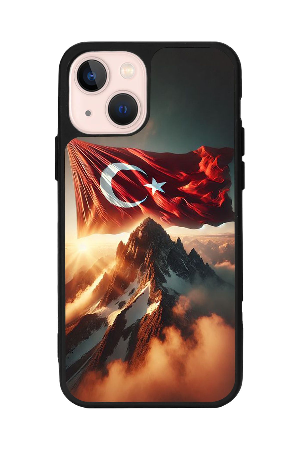 Aksel Kılıf Apple iPhone 15 Uyumlu Baskılı, Mat Siyah Renk, Yumuşak Silikon, Koruyucu, Şok Emici Kapak, Kılıf