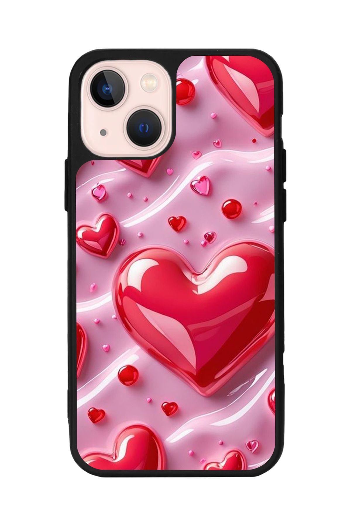 Aksel Kılıf Apple iPhone 13 Mini Uyumlu Baskılı,Mat Siyah,Yumuşak Silikon, Koruyucu, Şok Emici Kapak,Kılıf