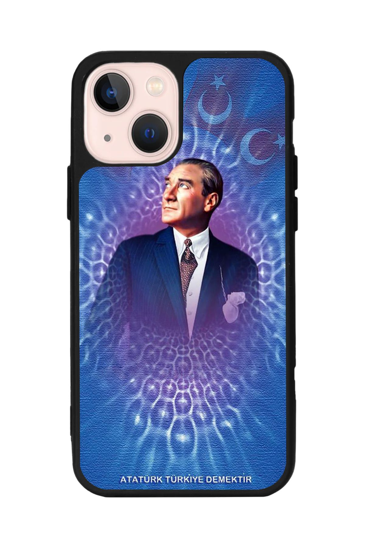 Aksel Kılıf Apple iPhone 15 Plus Uyumlu Baskılı,Mat Siyah,Yumuşak Silikon,Koruyucu,Şok Emici Kapak,Kılıf